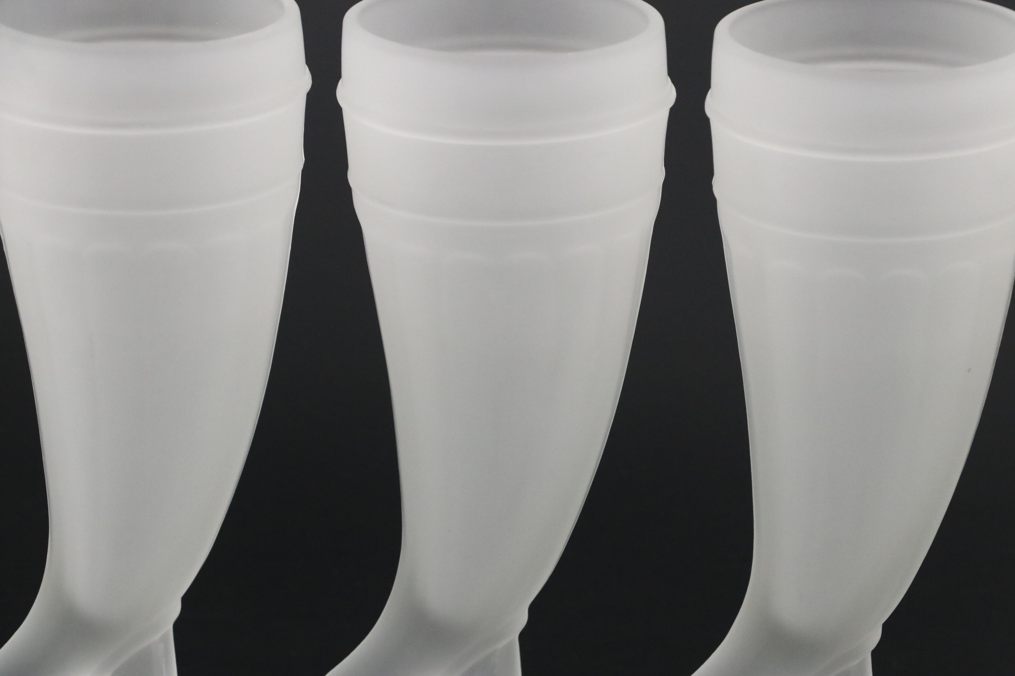 Tiara "Powder Horn" Pilsner Glasses with Blown Glass Ice Bucket