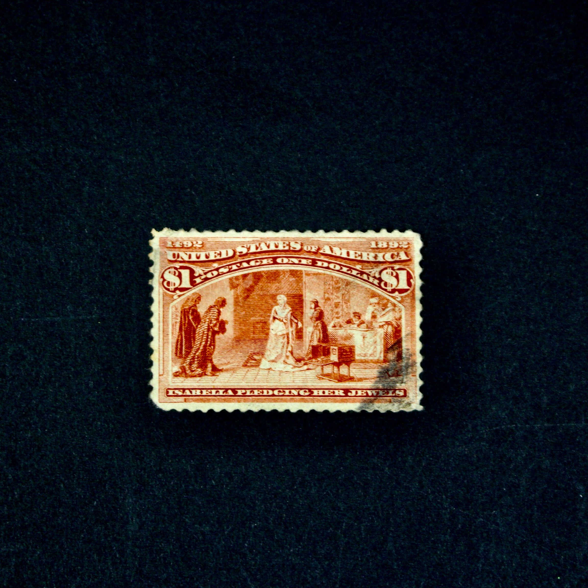 $1 1893 Columbian Exposition Used Postage Stamp, Scott 241