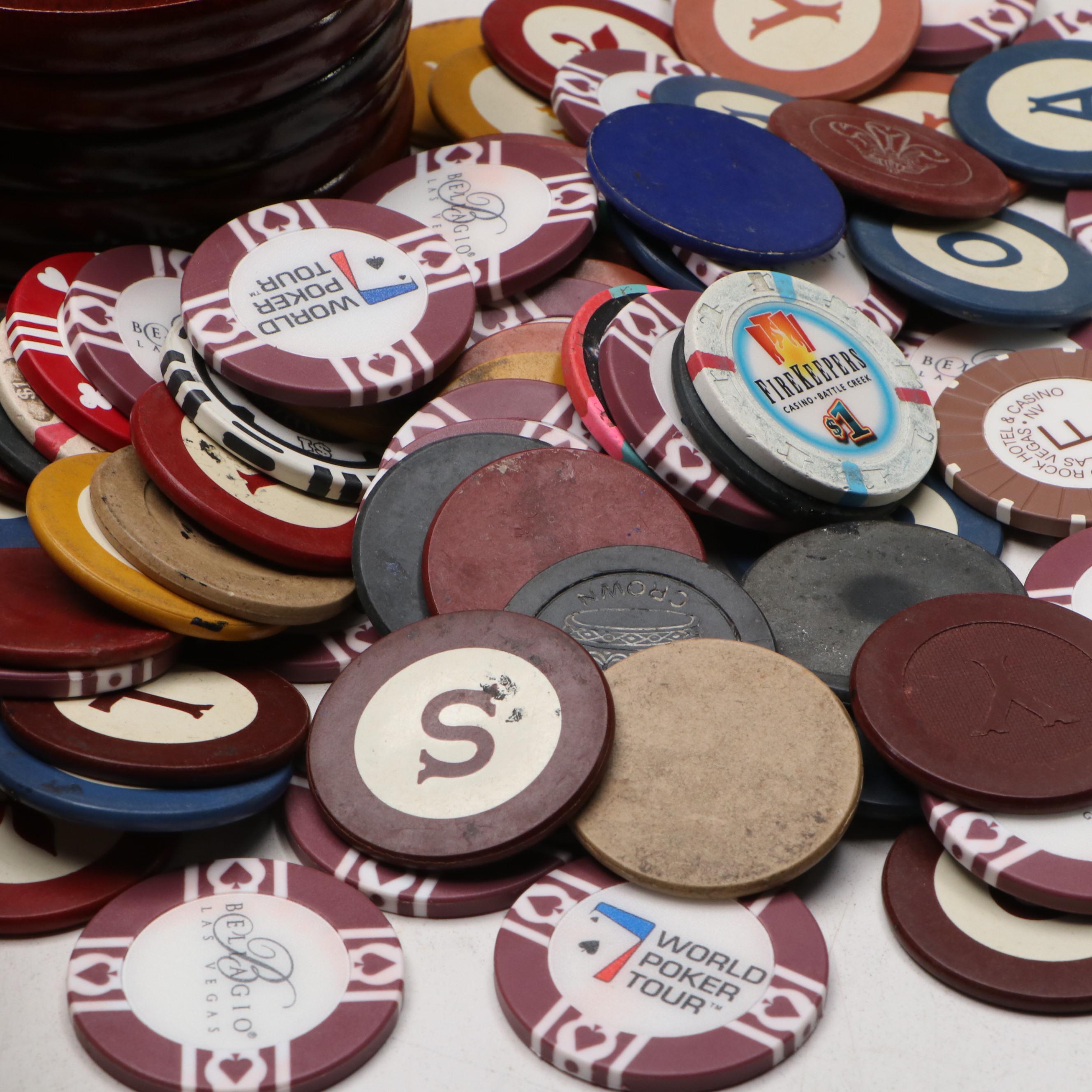 "Feeding The Kitty" Print After Arthur Sarnoff with Poker Chips and Coasters