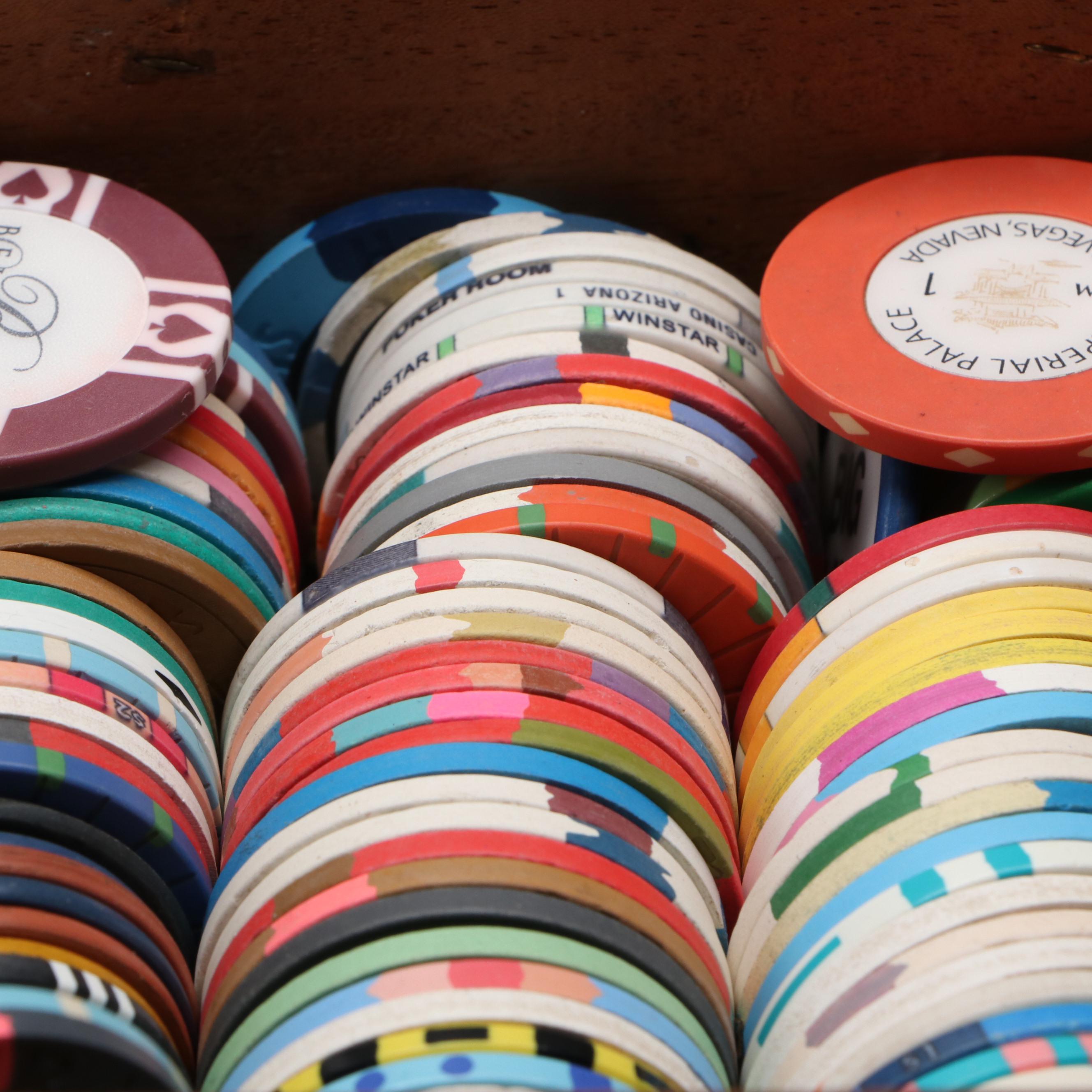 "Feeding The Kitty" Print After Arthur Sarnoff with Poker Chips and Coasters