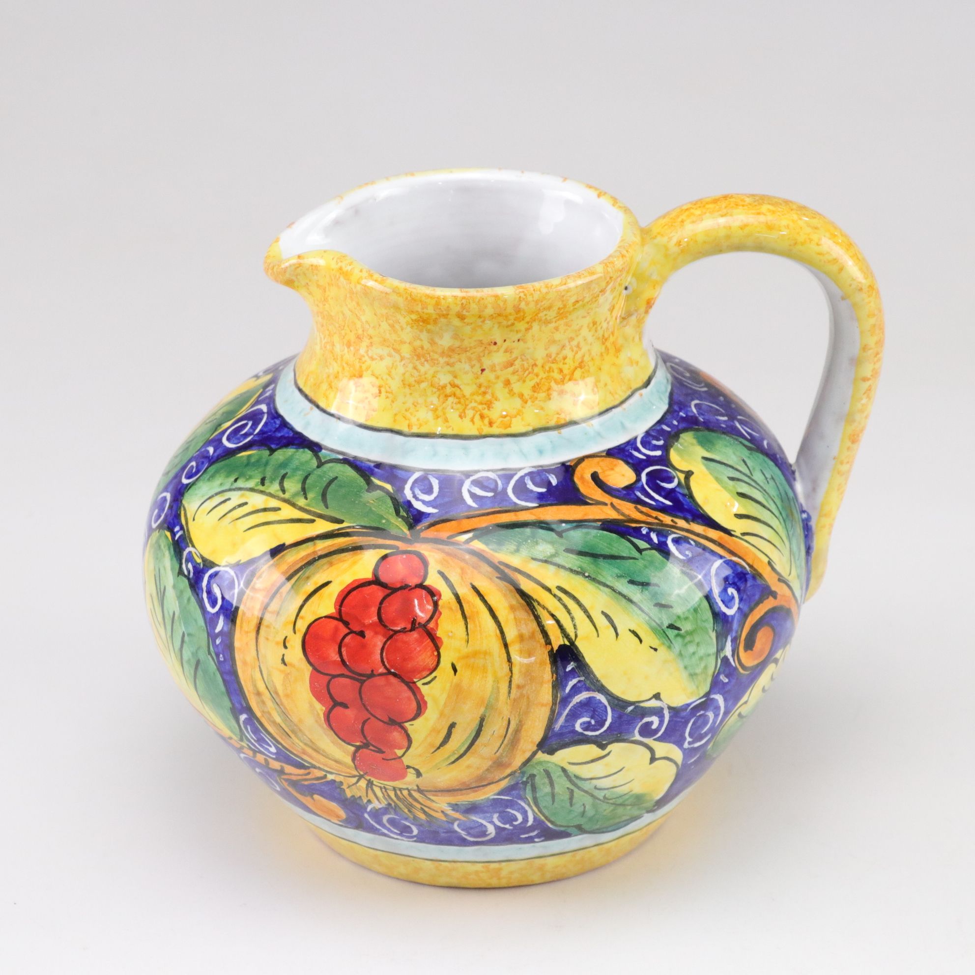 Hand Decorated European Ceramic Covered Casserole, Baking Dish, and Pitcher