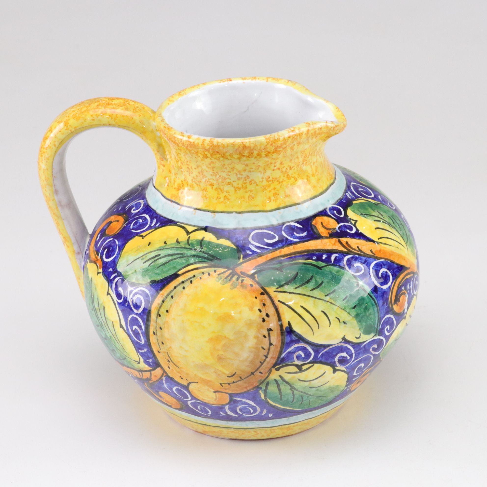 Hand Decorated European Ceramic Covered Casserole, Baking Dish, and Pitcher