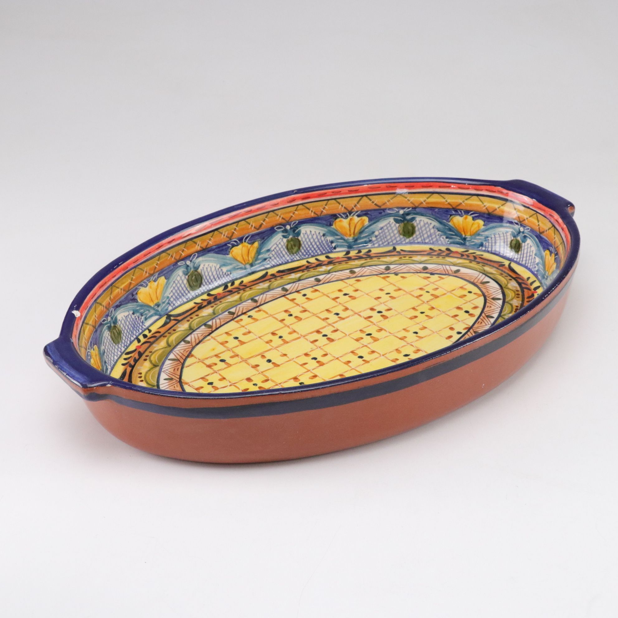 Hand Decorated European Ceramic Covered Casserole, Baking Dish, and Pitcher