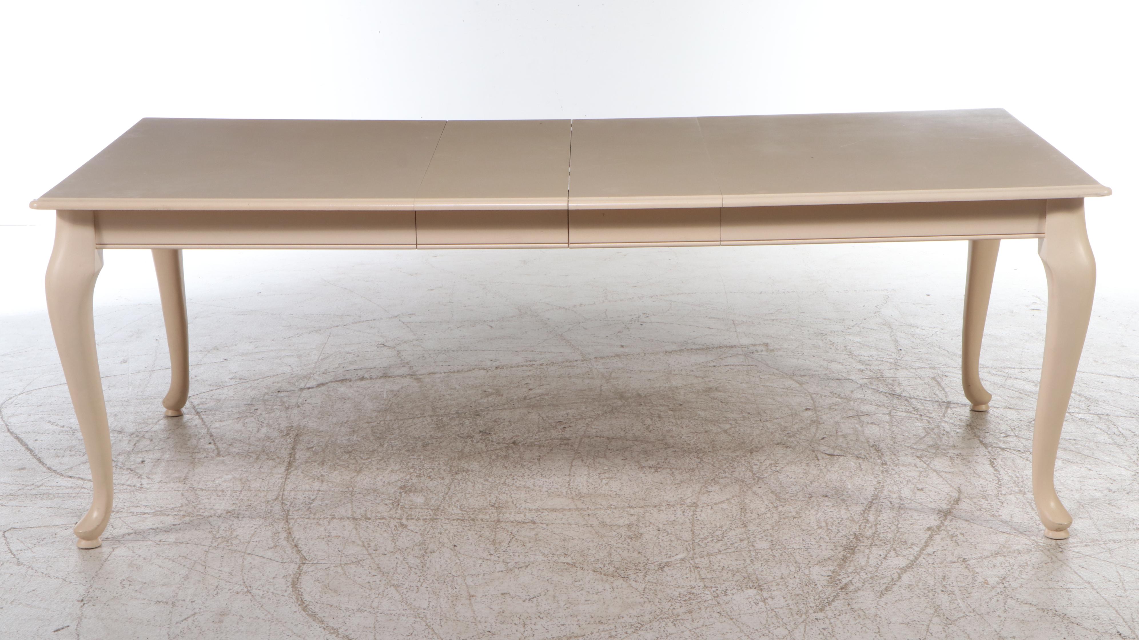 Queen Anne Style Painted Wood Nine-Piece Dining Set