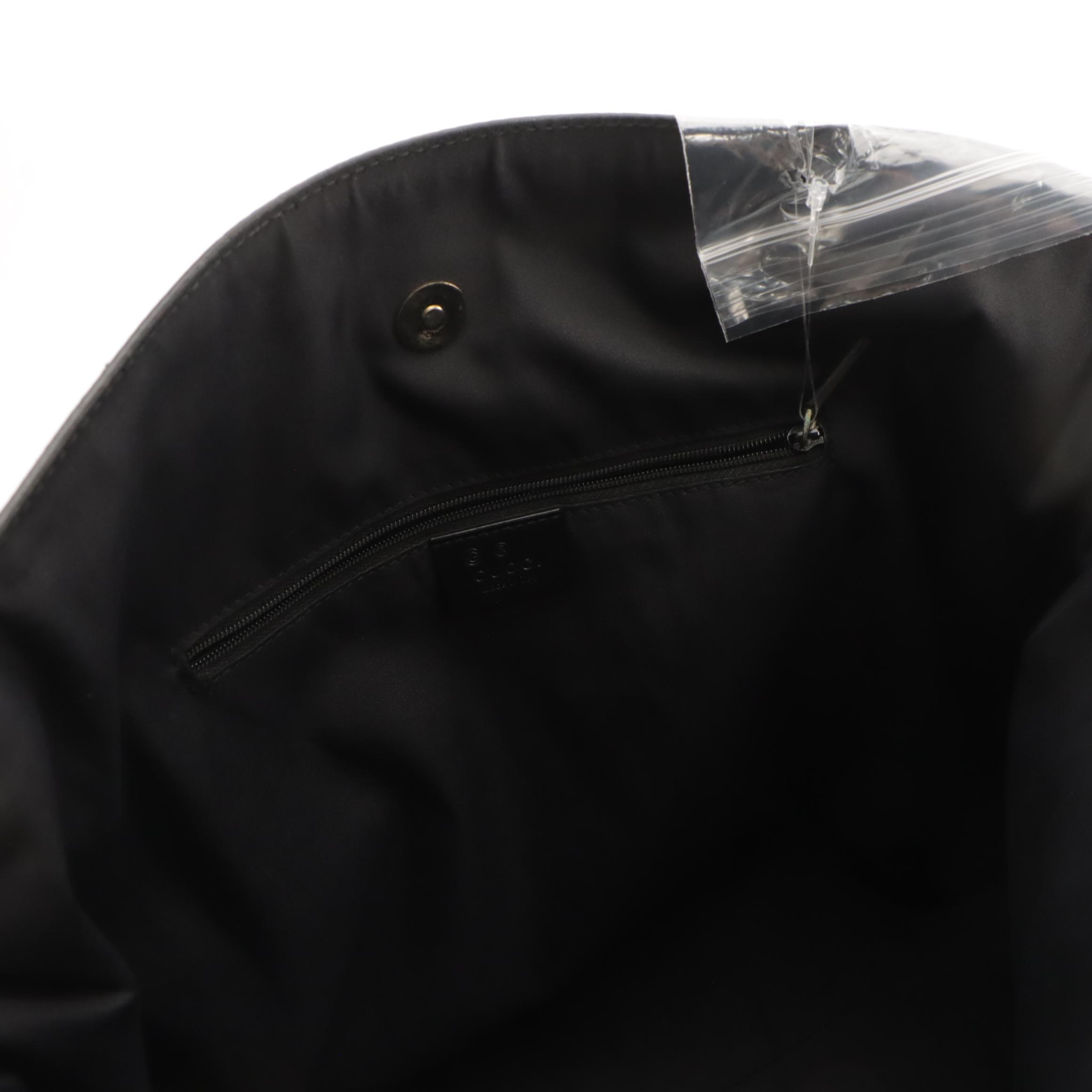 Gucci Shoulder Tote in Black GG Nylon and Leather