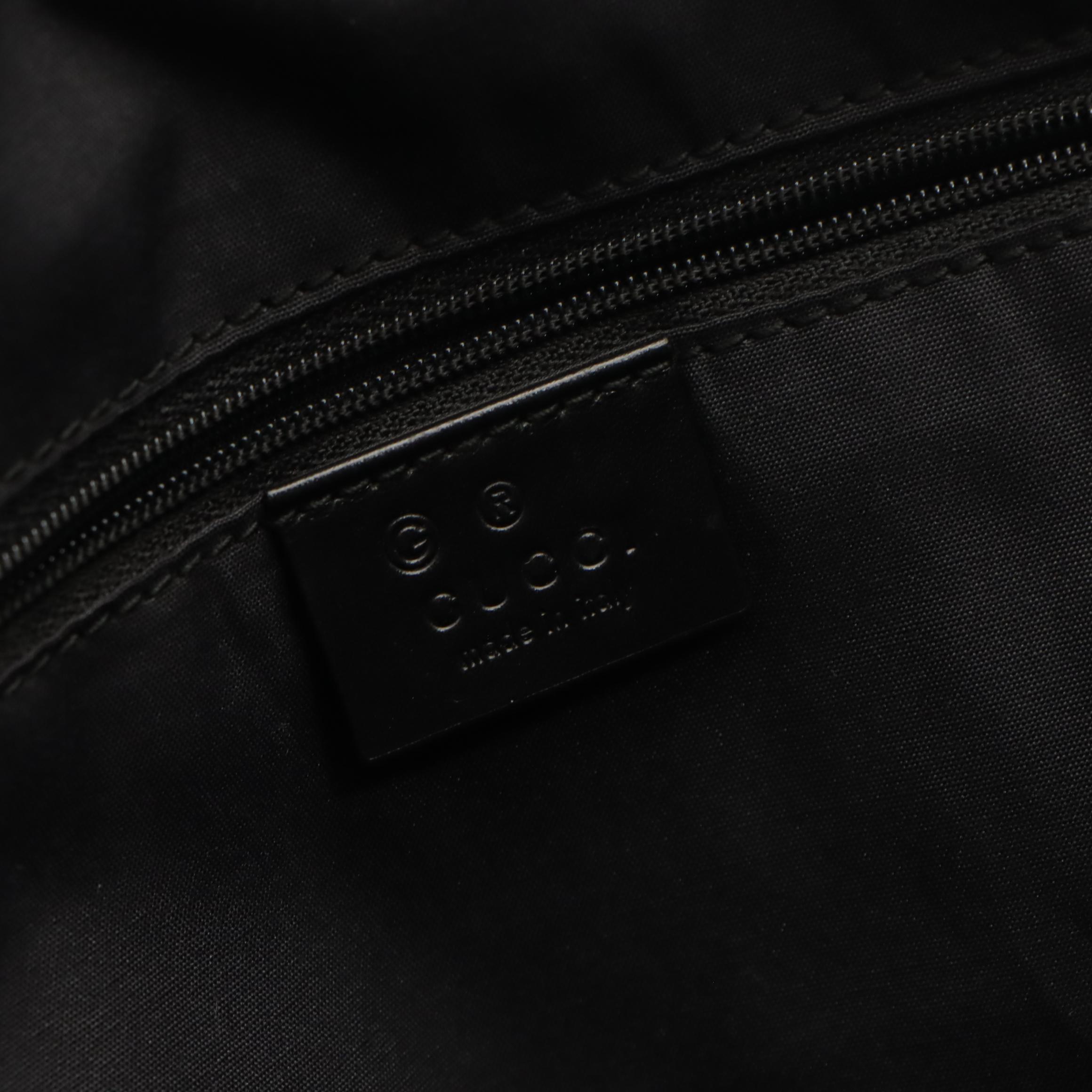 Gucci Shoulder Tote in Black GG Nylon and Leather