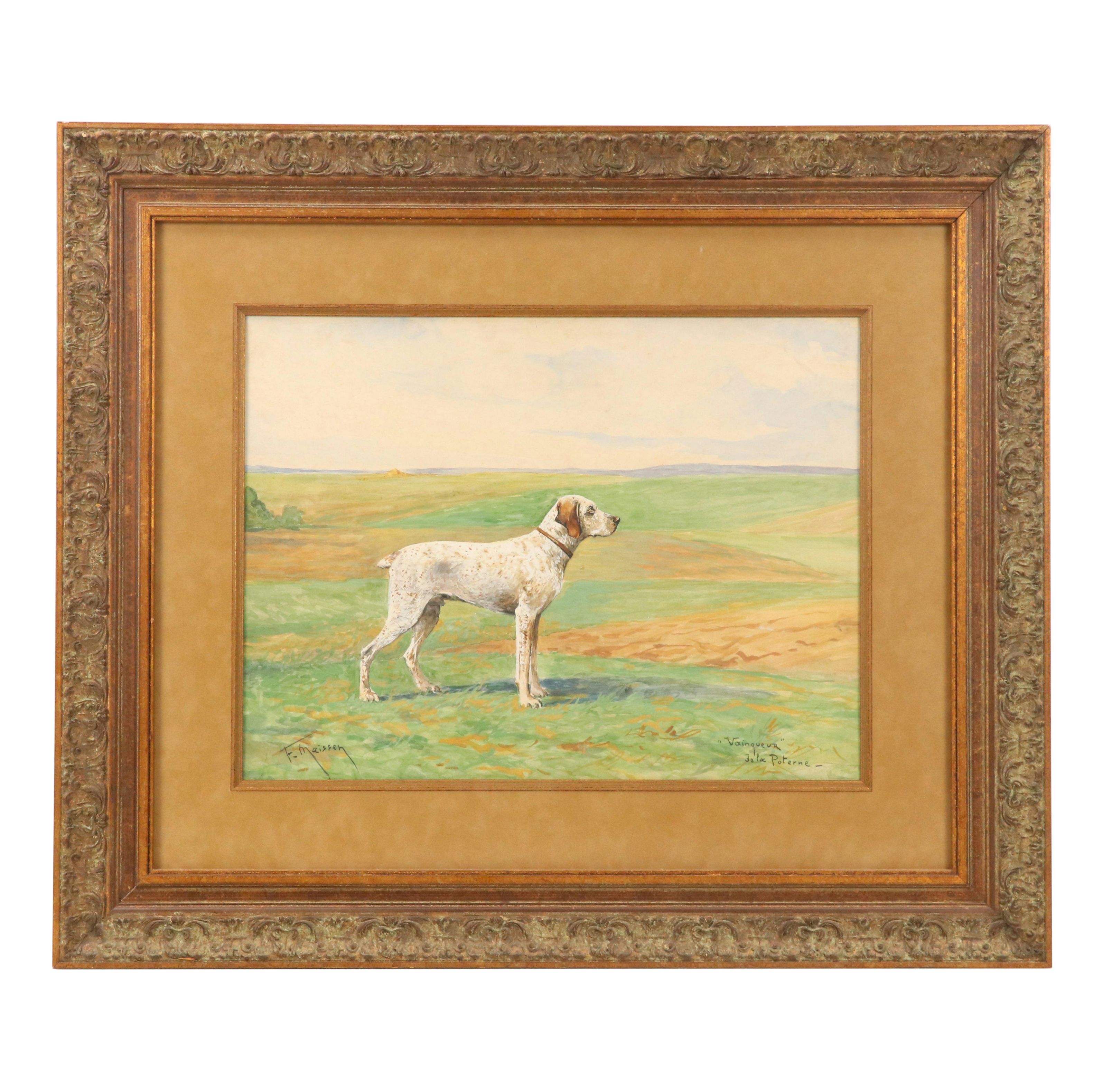 Fernand Maissen Gouache Painting "Vainqueur"