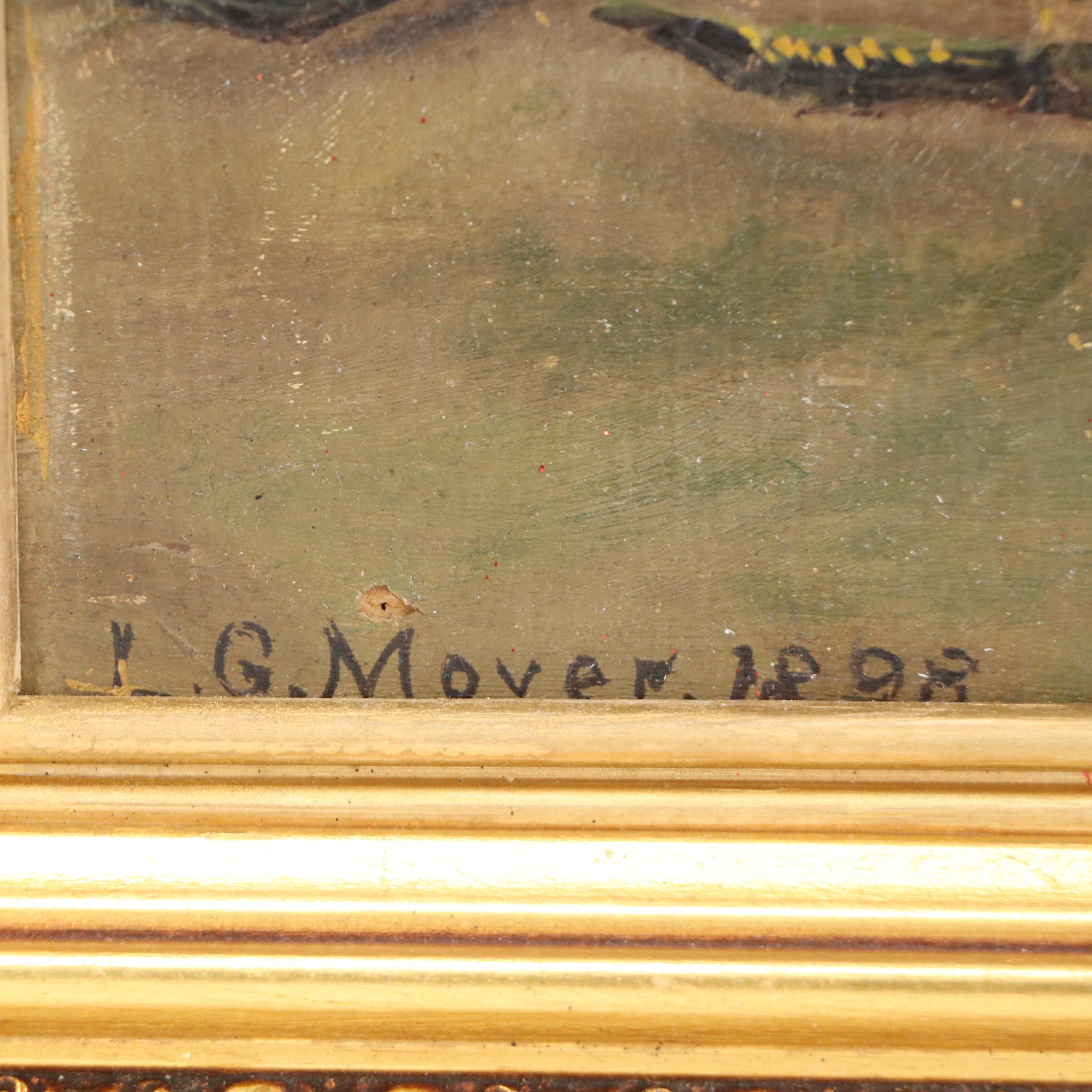 Victorian Oil Painting of Still Life with Roses, 1898