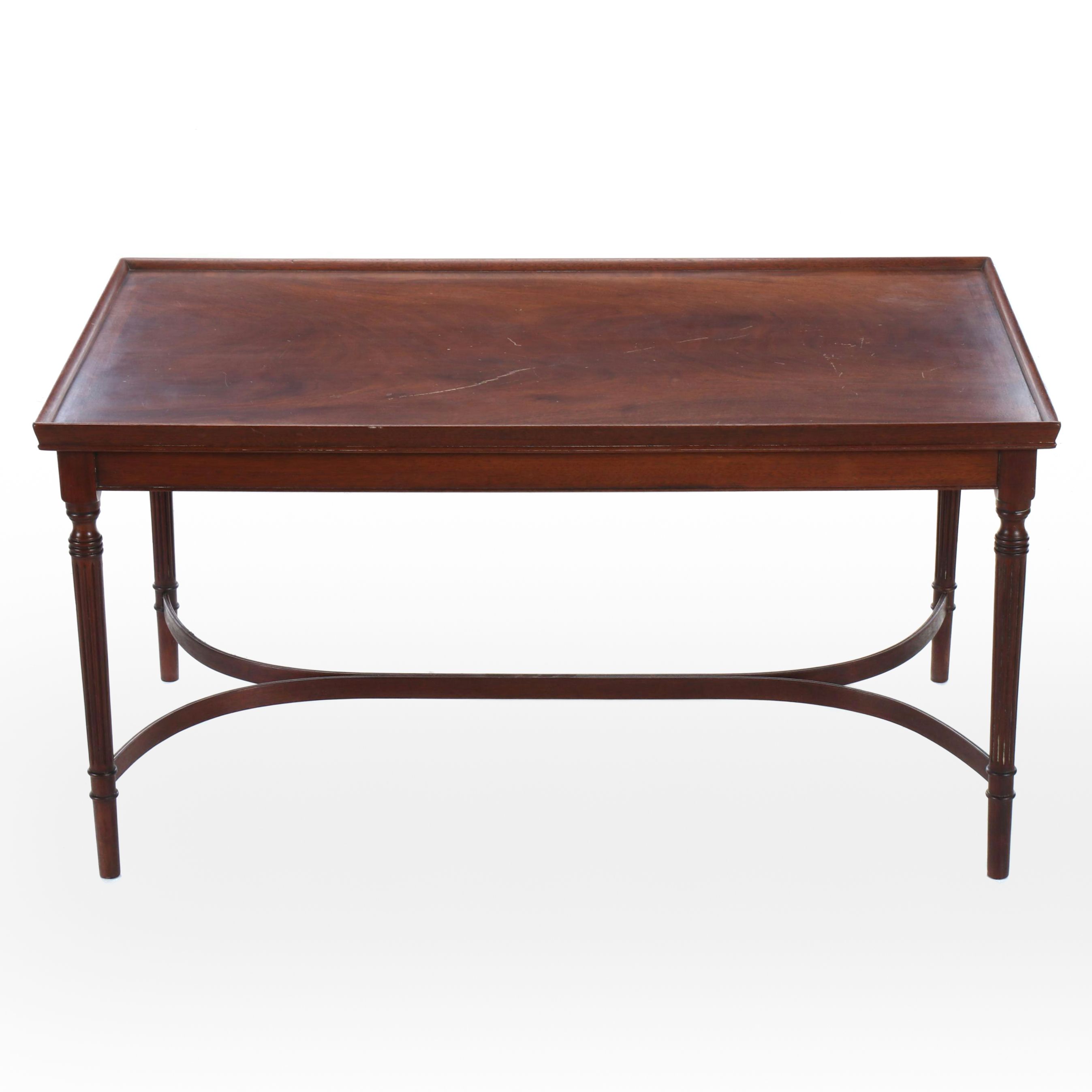 Sheraton Style Mahogany Coffee Table, Mid to Late 20th Century