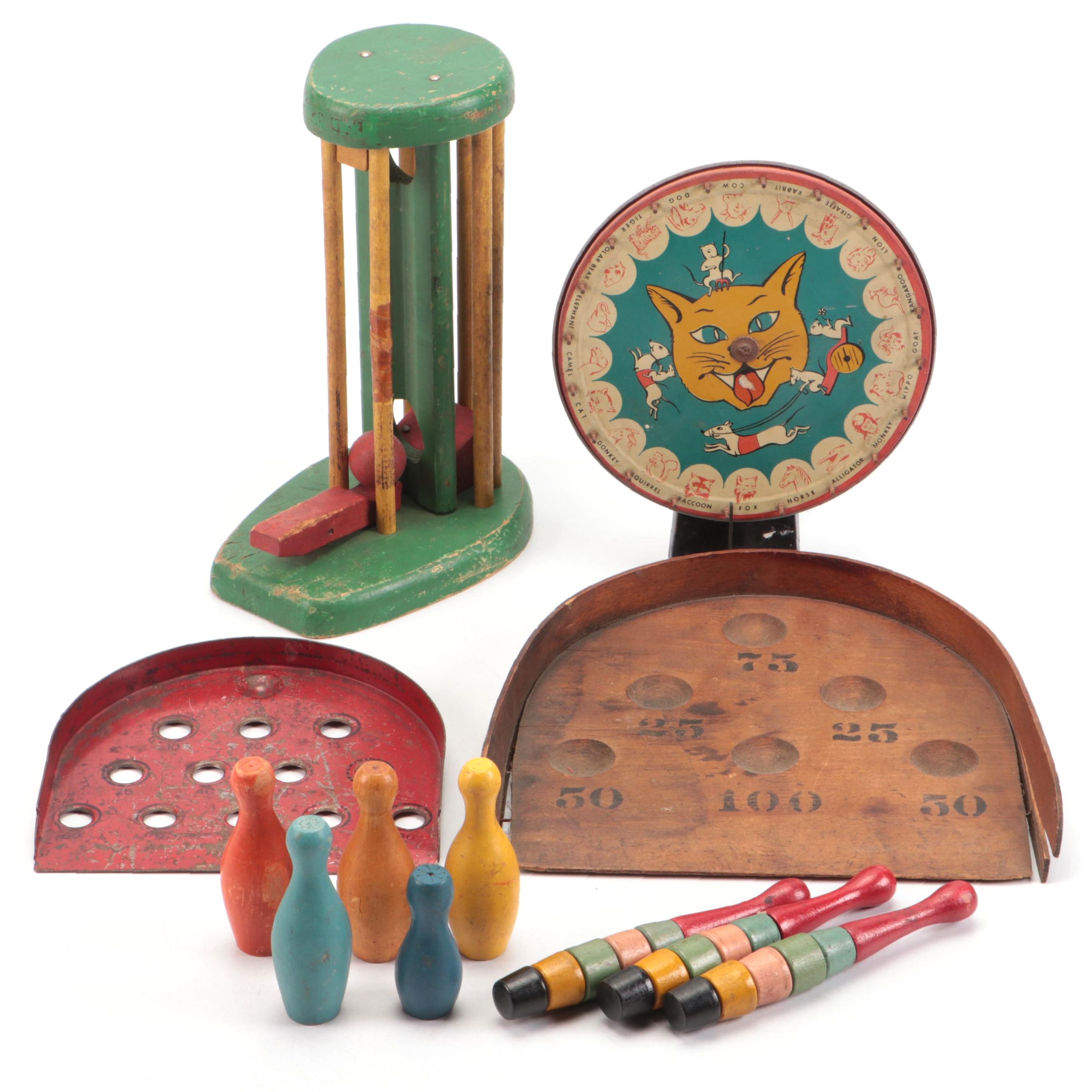 "The Ranger Animal Fair" Tin Pinwheel and Other Vintage Children's Toys