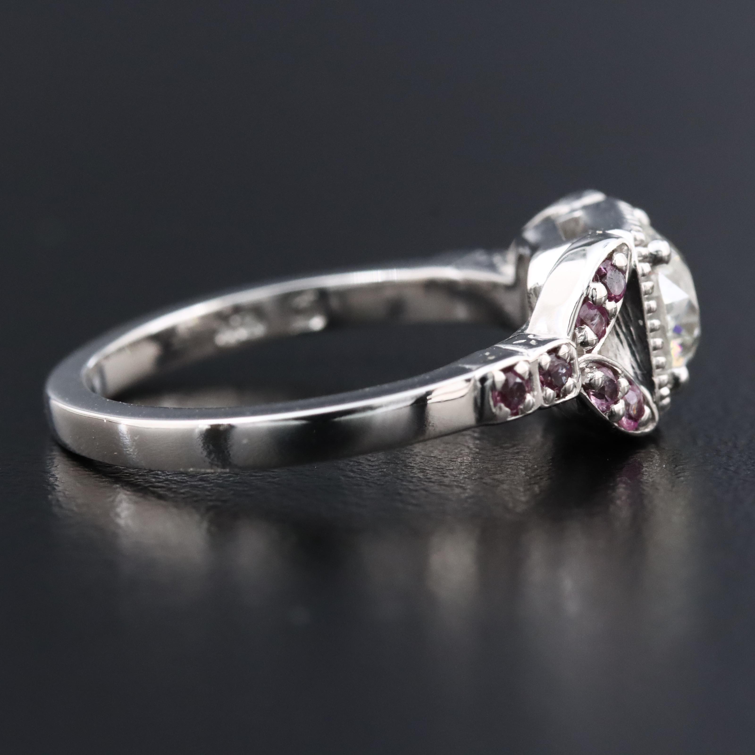 14K Diamond and Pink Sapphire Ring with GIA eReport