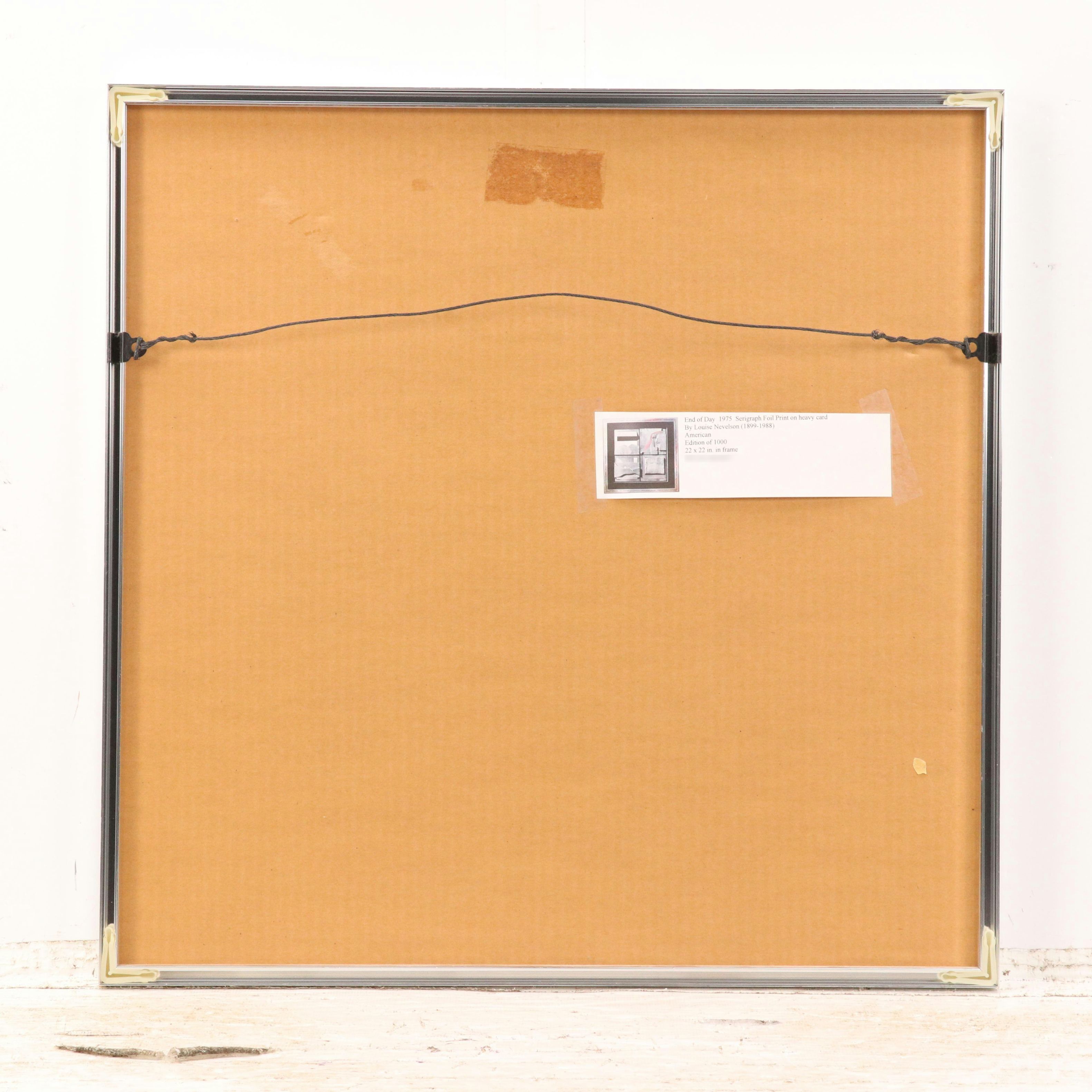 Louise Nevelson Silver Foil Seriolithograph "End of Day," 1975