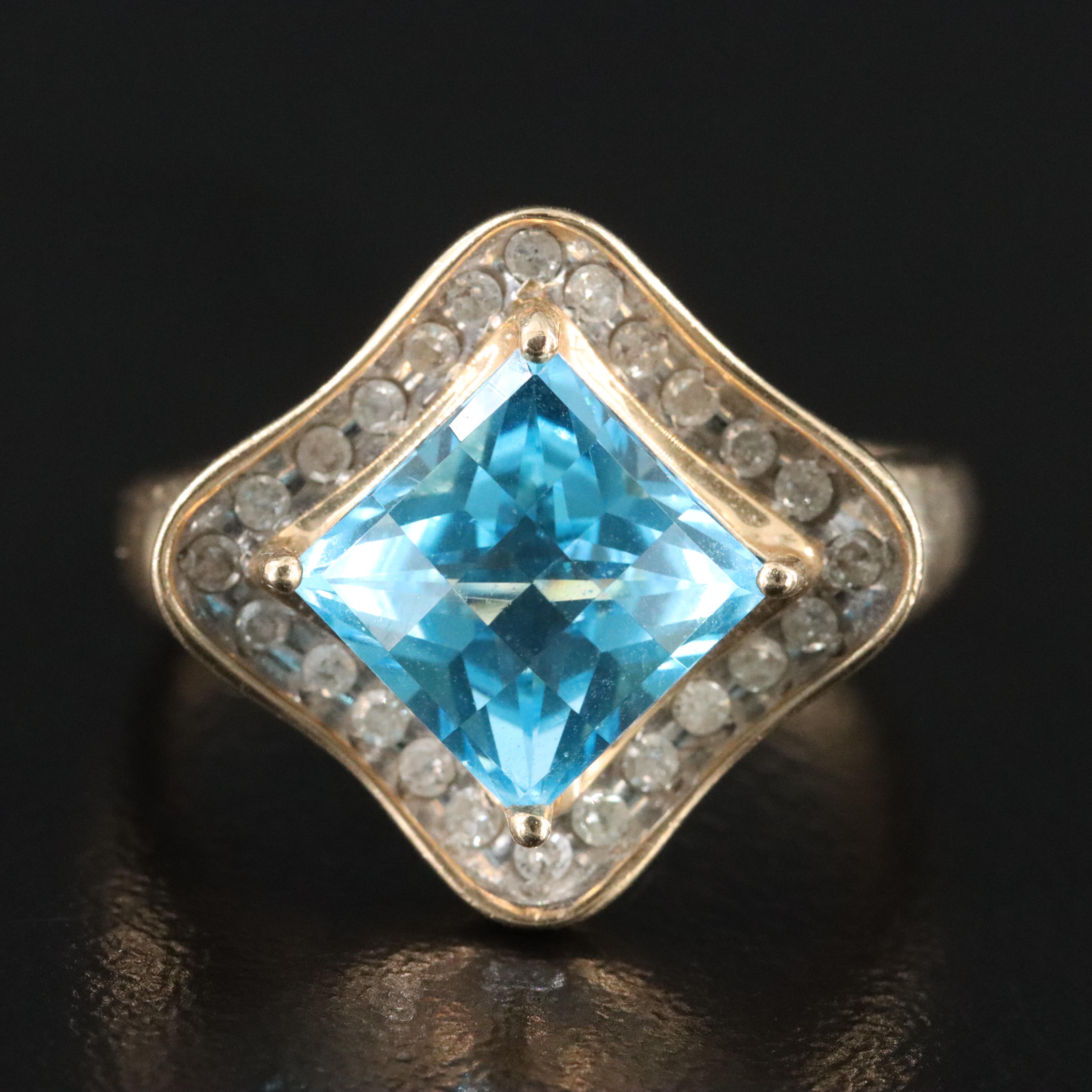 10K Topaz and Diamond Ring