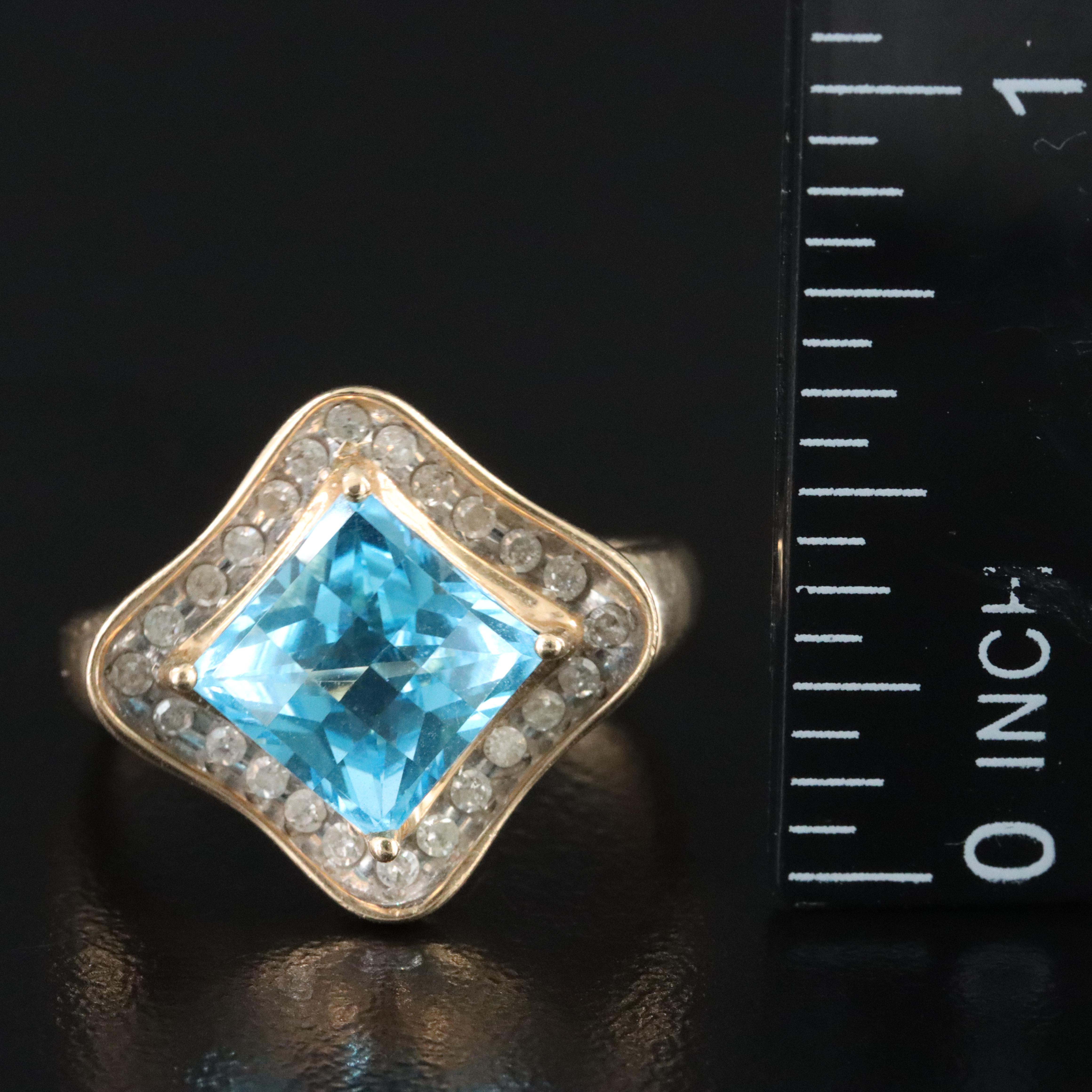 10K Topaz and Diamond Ring
