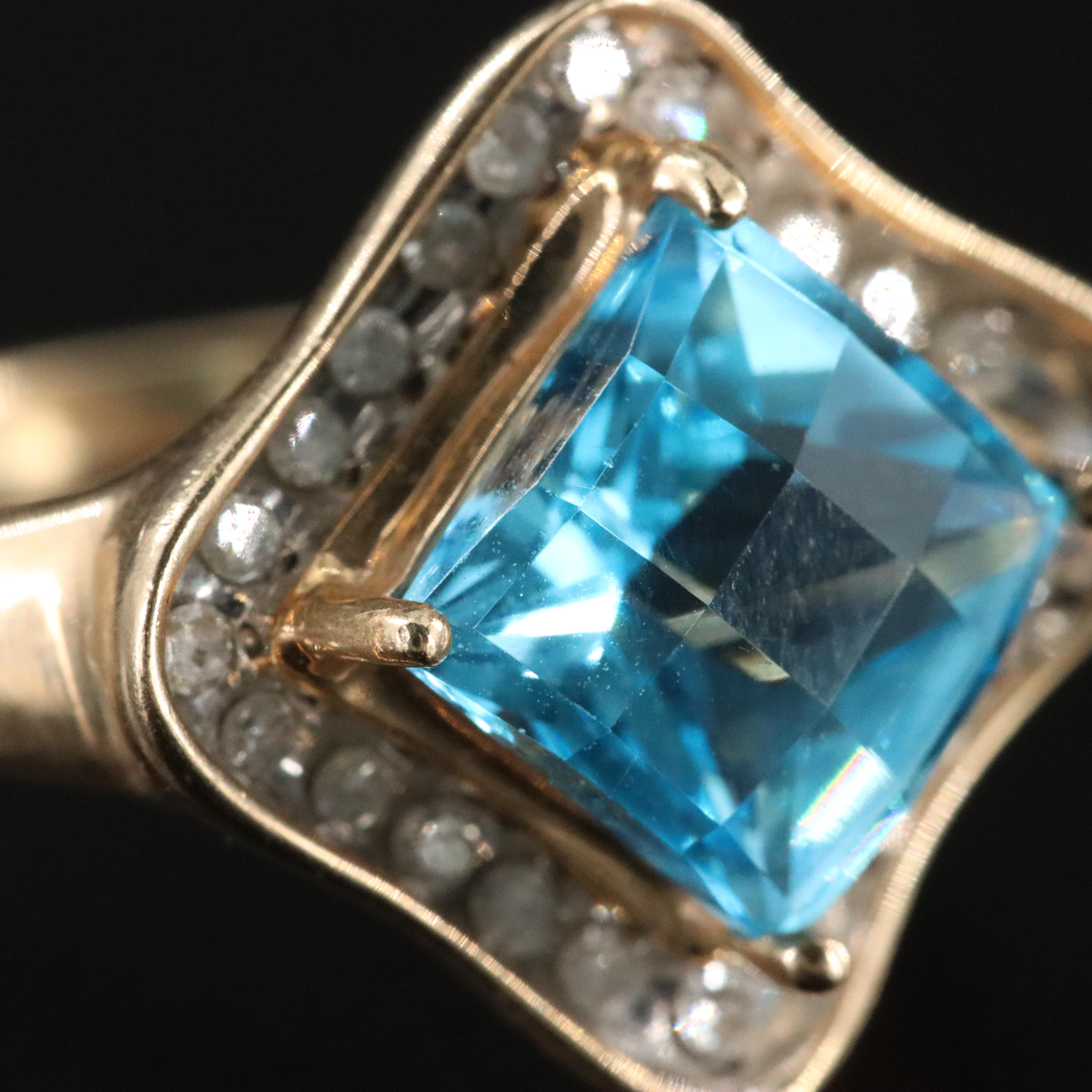 10K Topaz and Diamond Ring