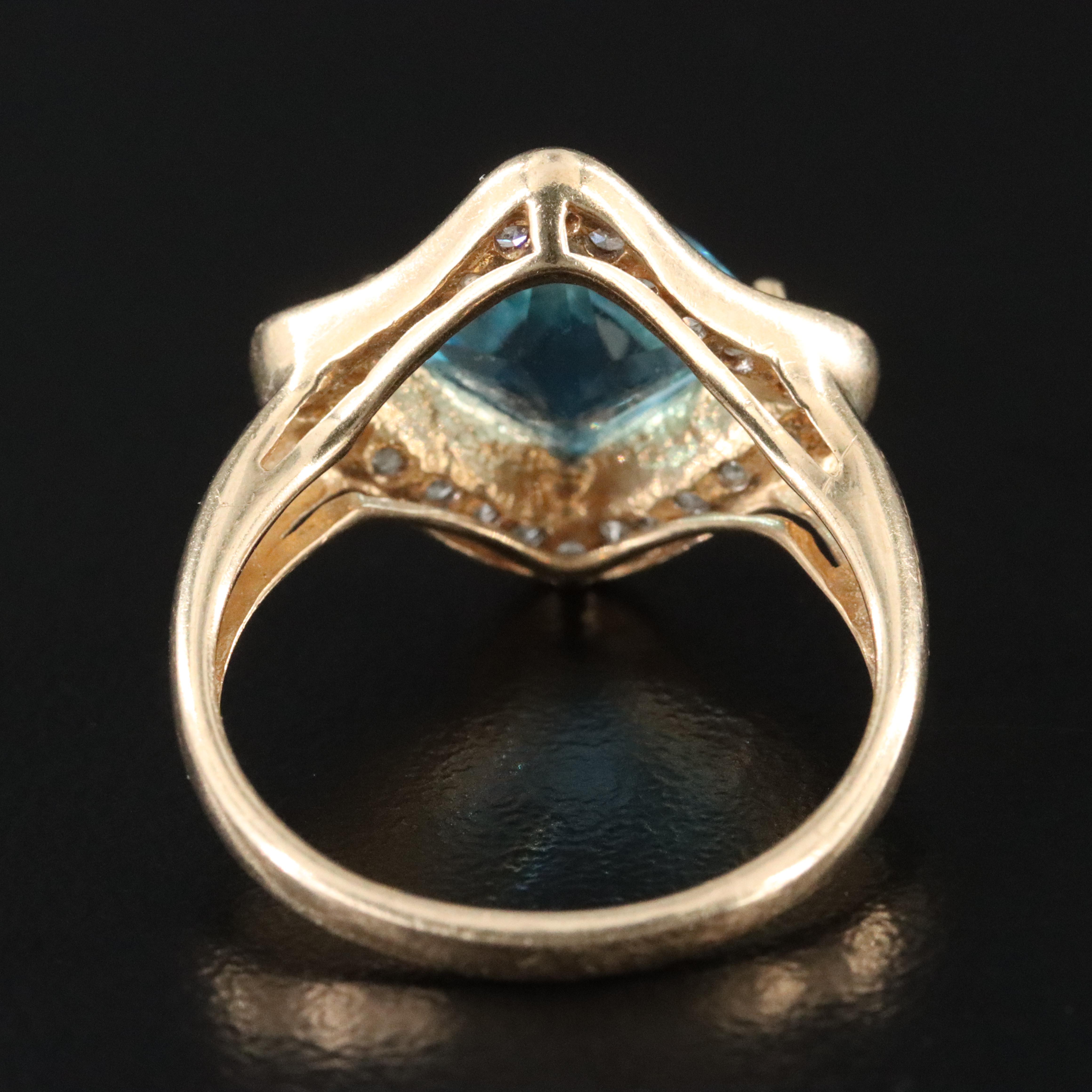 10K Topaz and Diamond Ring