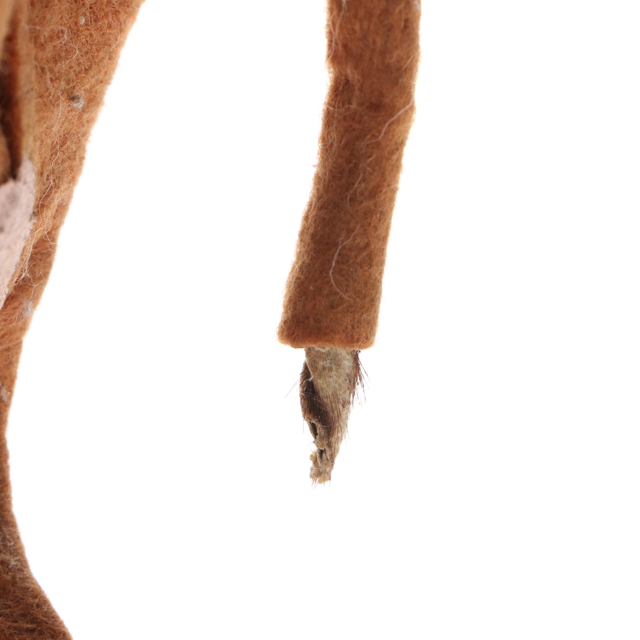 Handmade Folk Art Felt Cow Pull Toy on Wooden Base, Mid-Late 20th Century