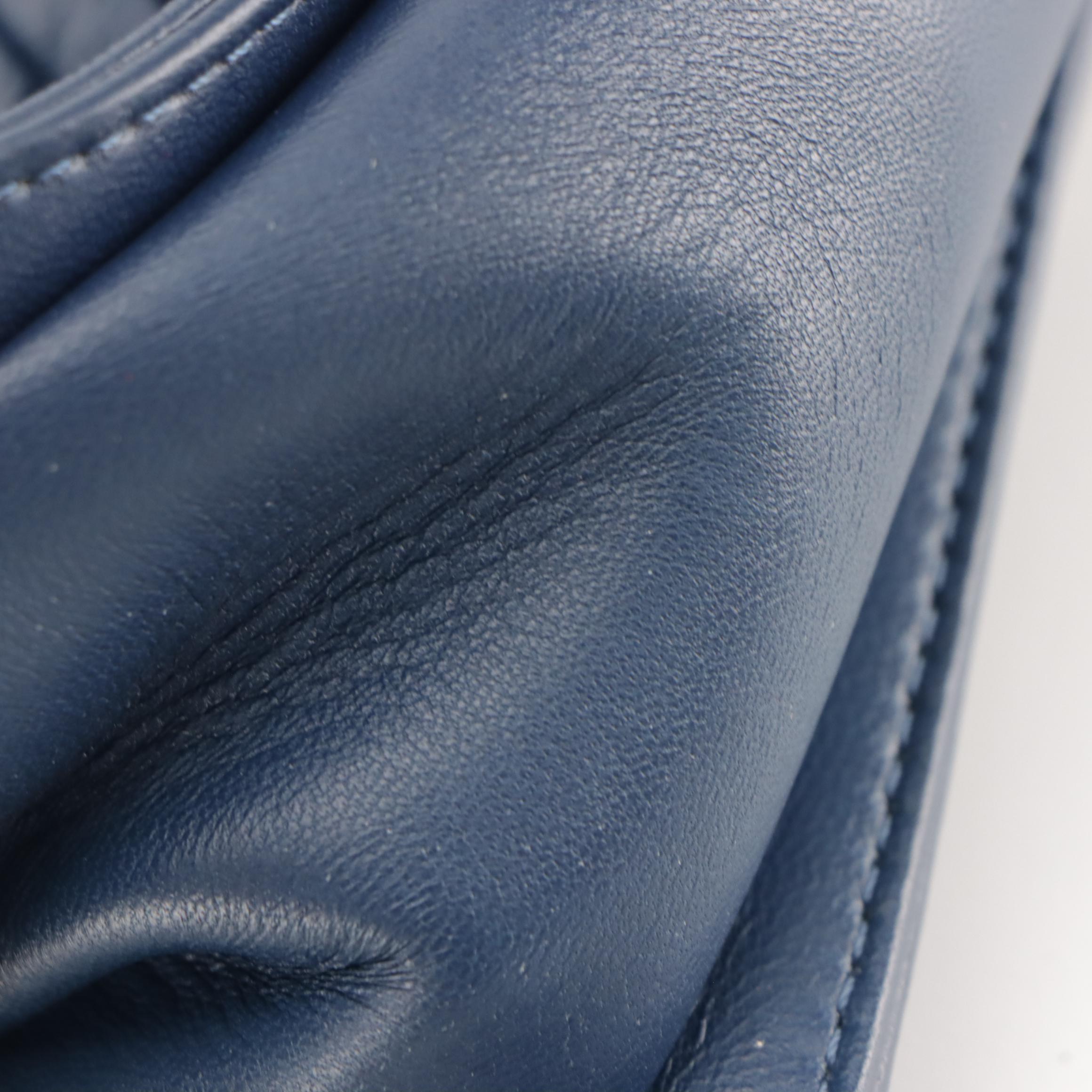 Chanel Boy Flap Old Medium Bag in Indigo Blue Quilted Leather