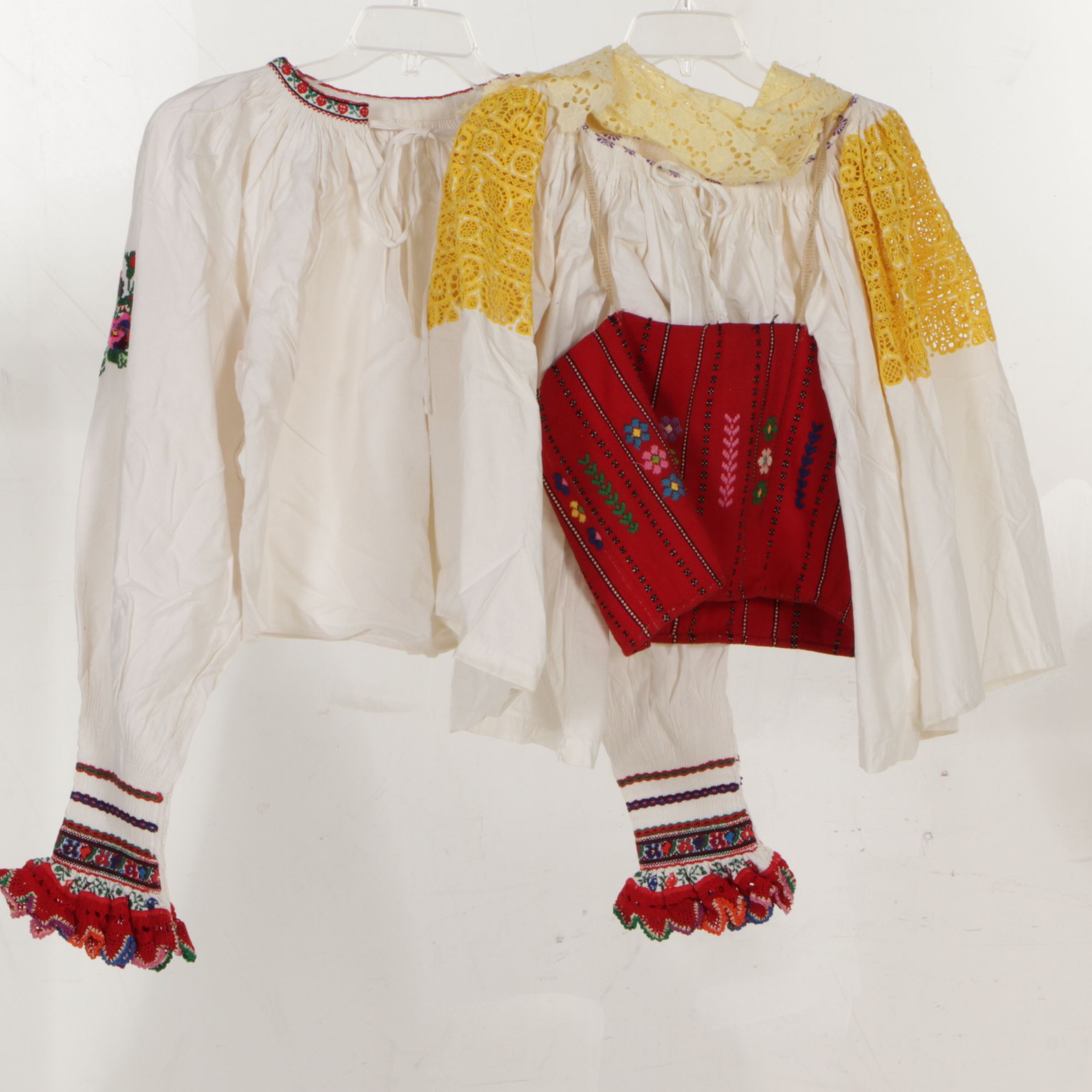 Eastern European Embroidered Blouses, Vest, Skirt and More