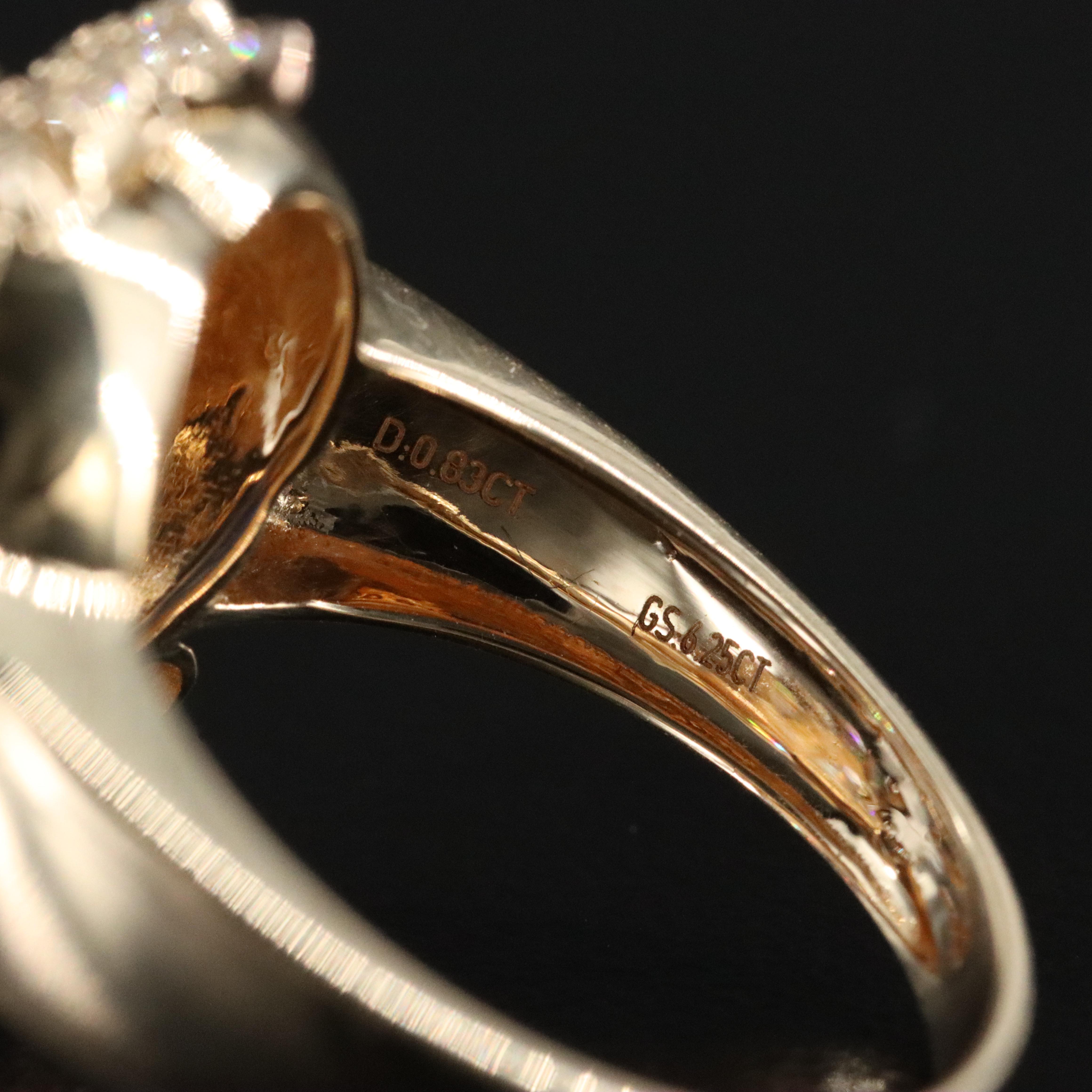 14K 6.25 CT Sapphire, Diamond, and White Sapphire Ring with IGI Jewelry Report