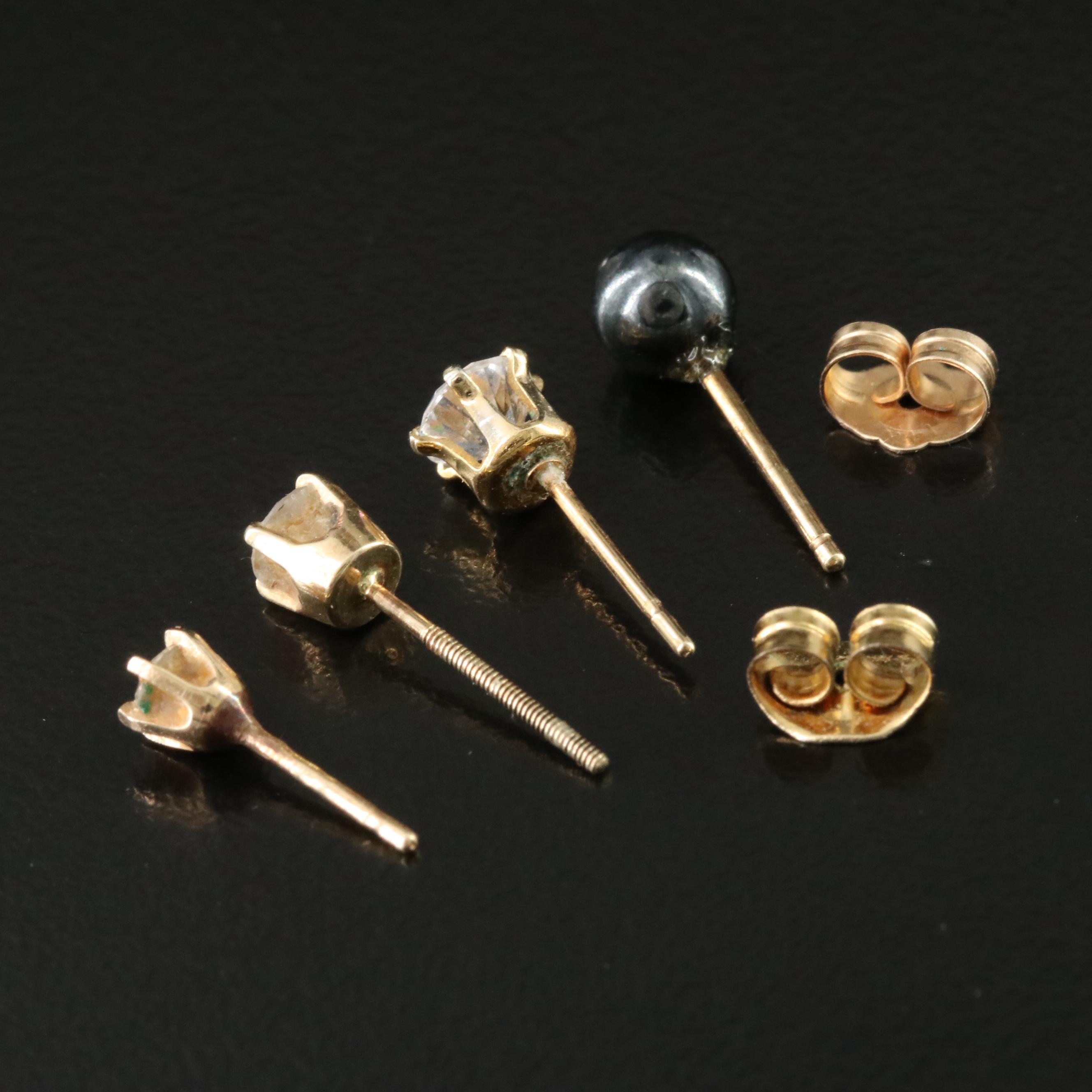 Single Stud Collection Featuring 14K, Hematite, Diamonds and CZ