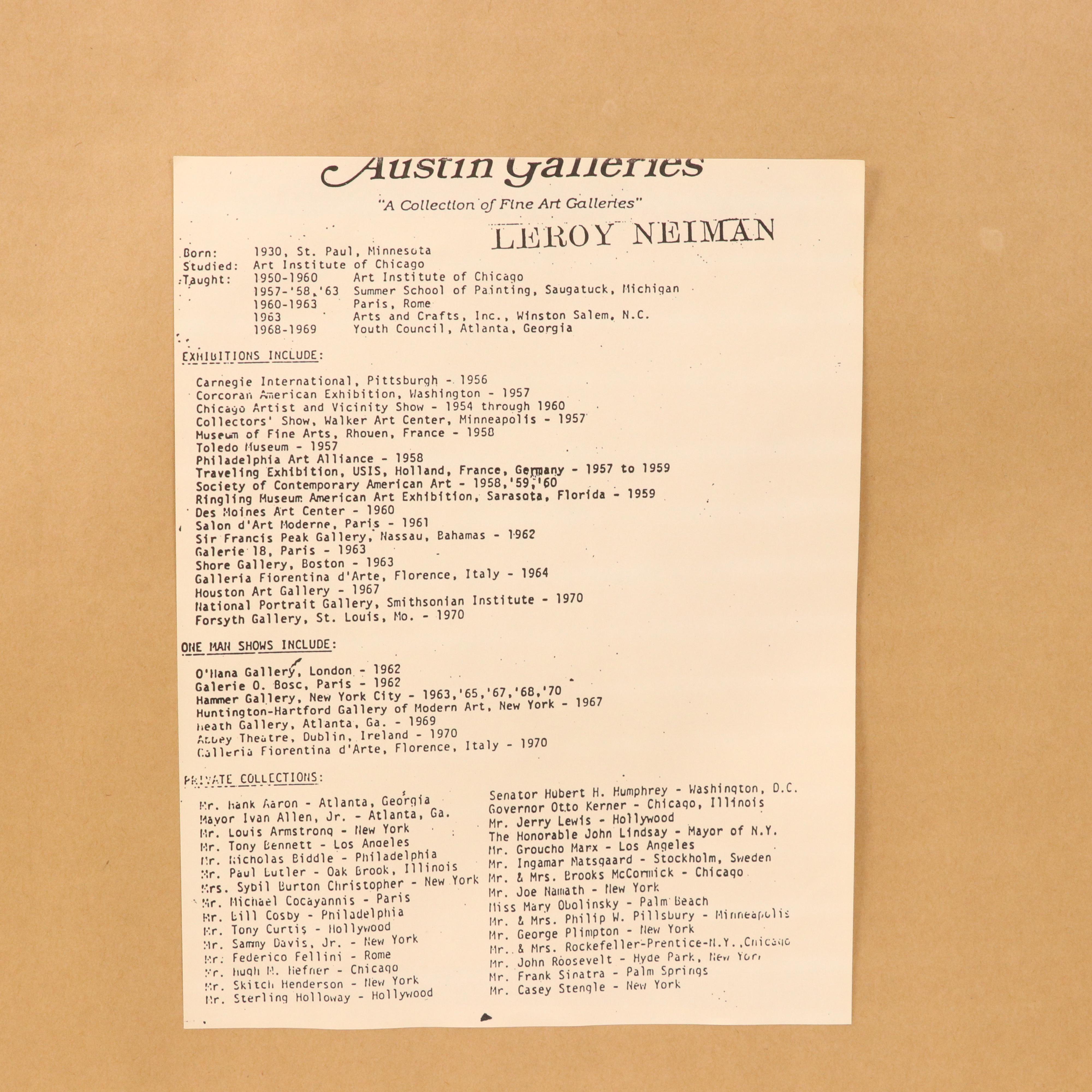 LeRoy Neiman Modern Serigraph "Backhand (Chris Evert)," 1974