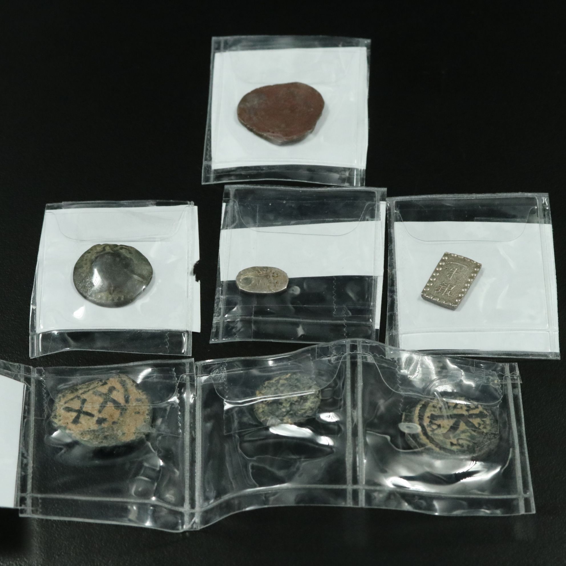 Eight Ancient to 19th Century Bronze and Silver Coins