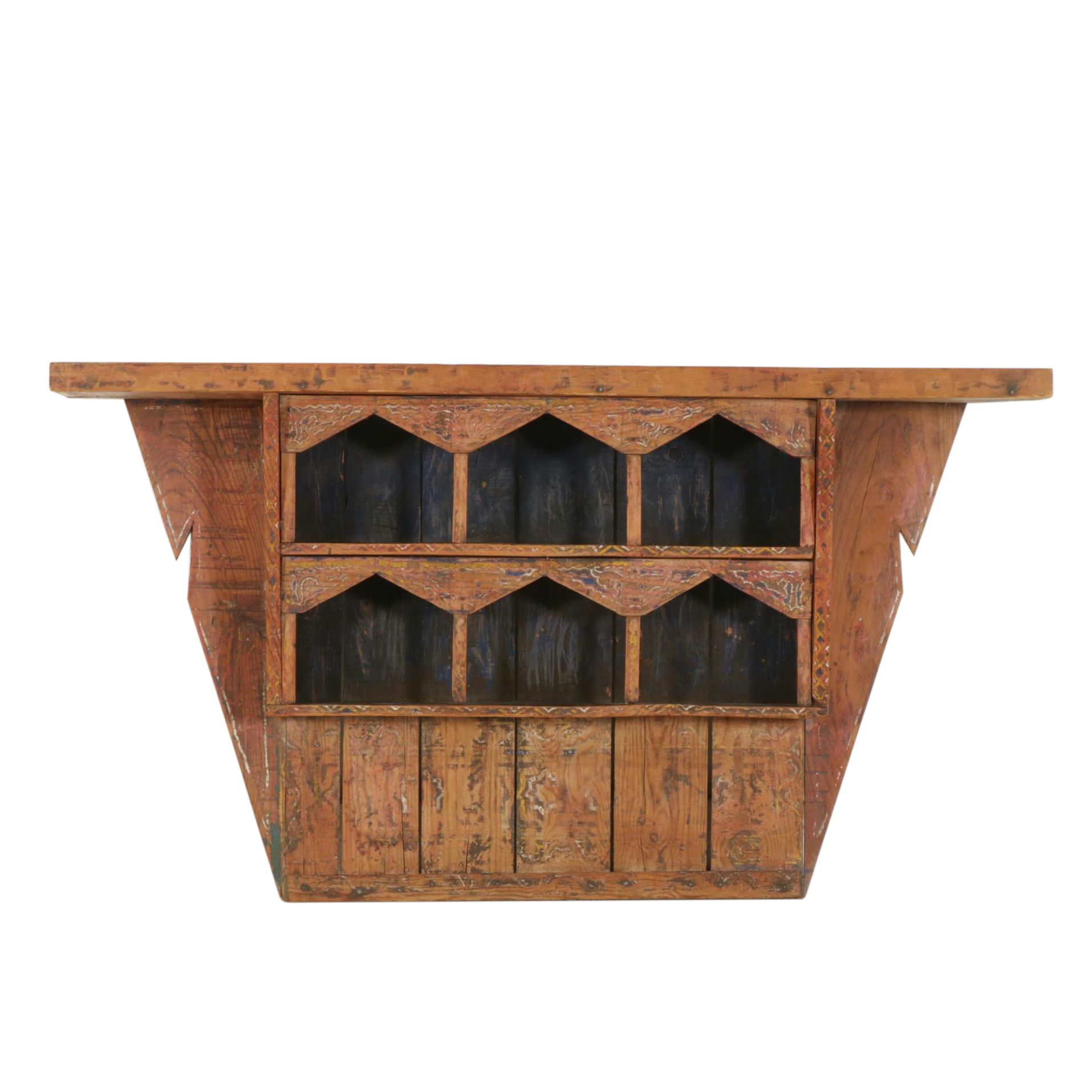 Moroccan Hand Painted Wall Shelf, Early to Mid-20th Century