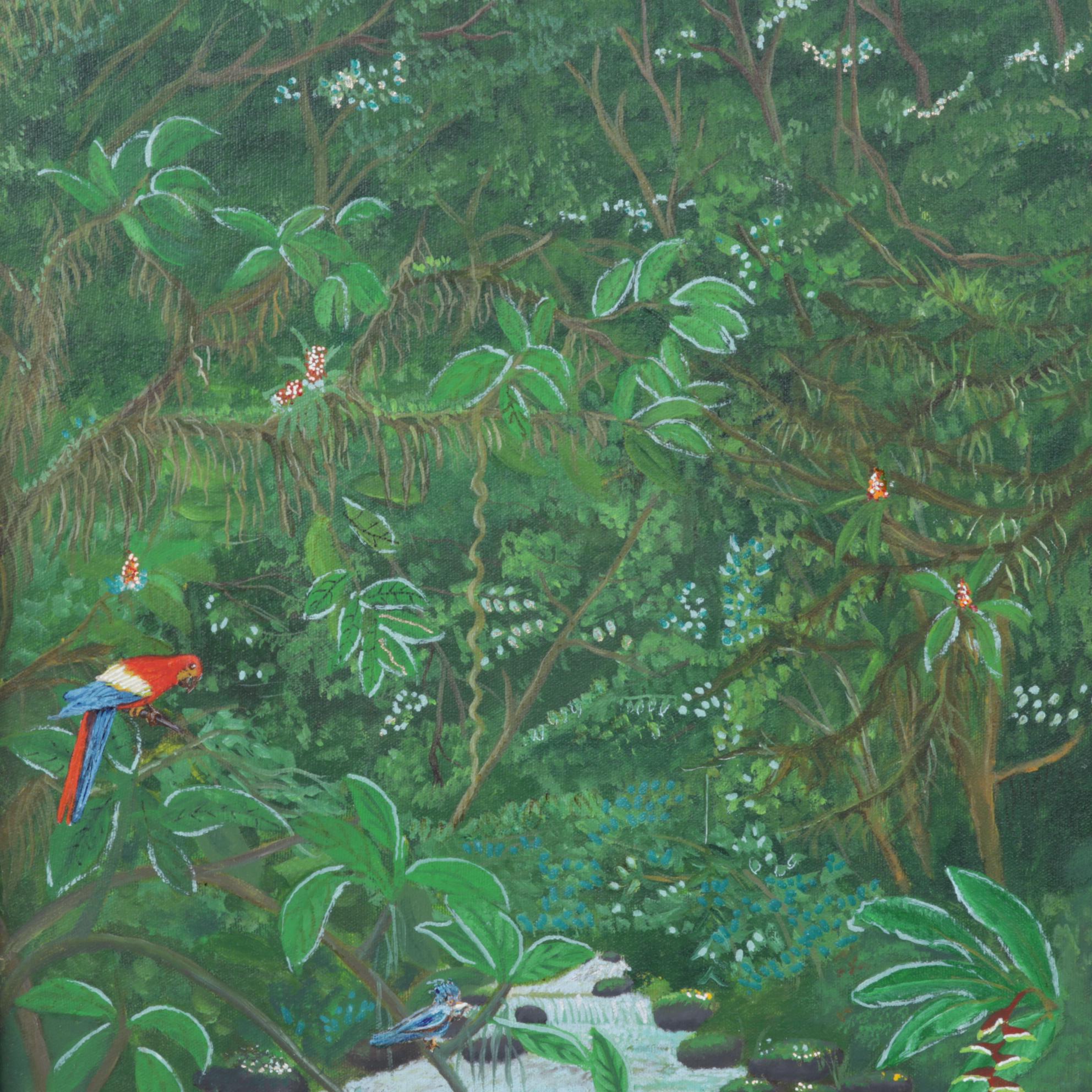 Julian Torres Tropical Rainforest Landscape Oil Painting, 2004