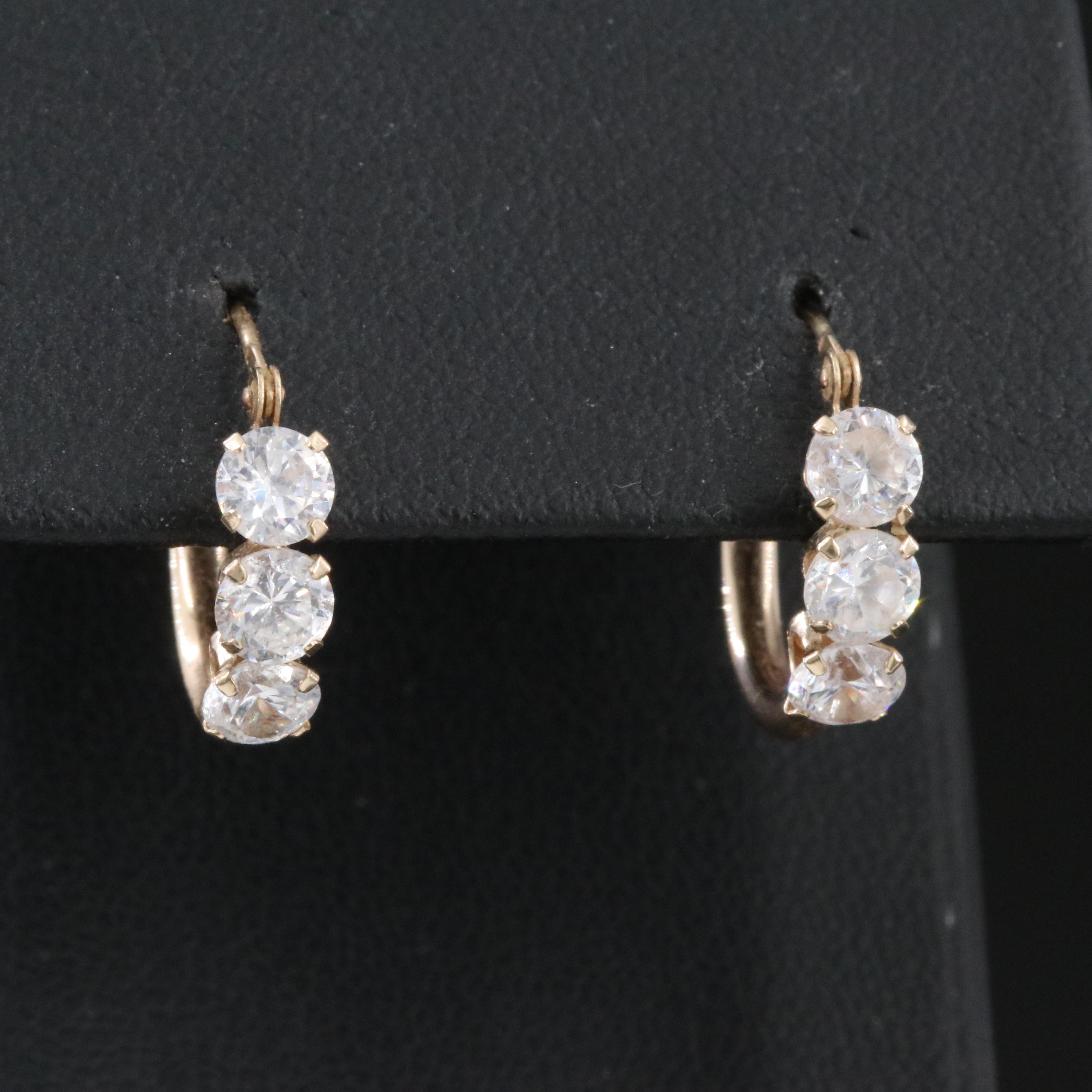 10K CZ Hoop Earrings