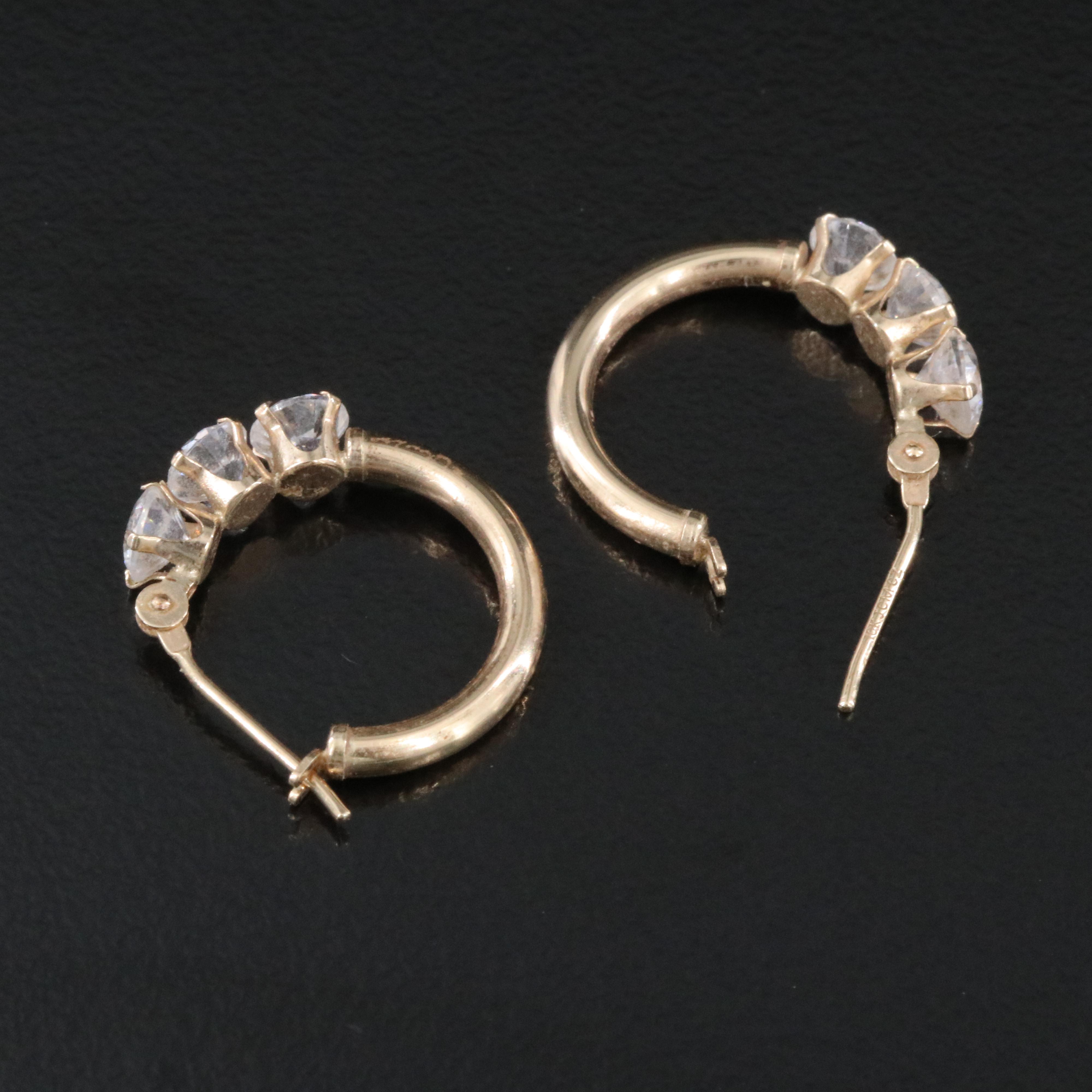 10K CZ Hoop Earrings