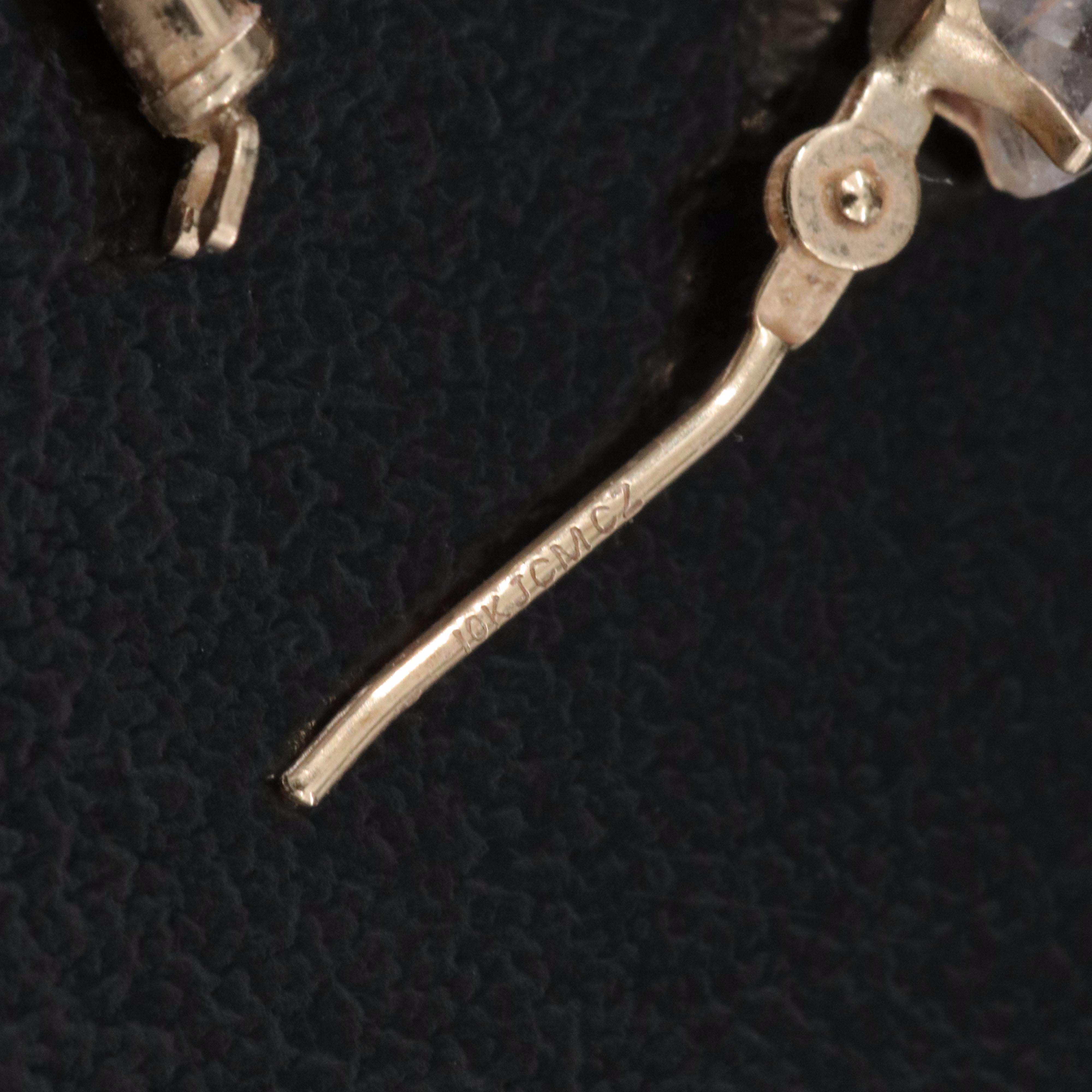 10K CZ Hoop Earrings