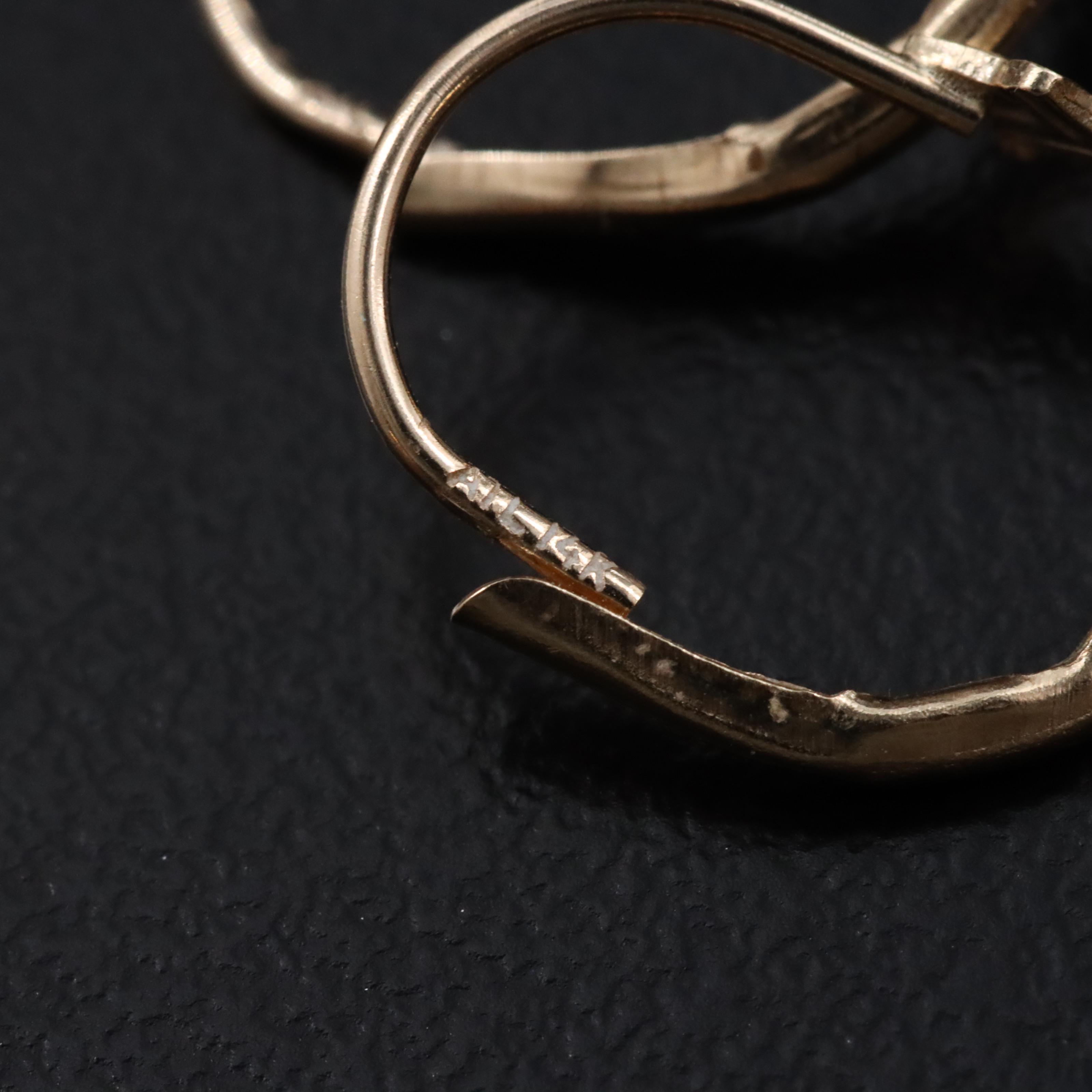 14K Garnet and Diamond Earrings