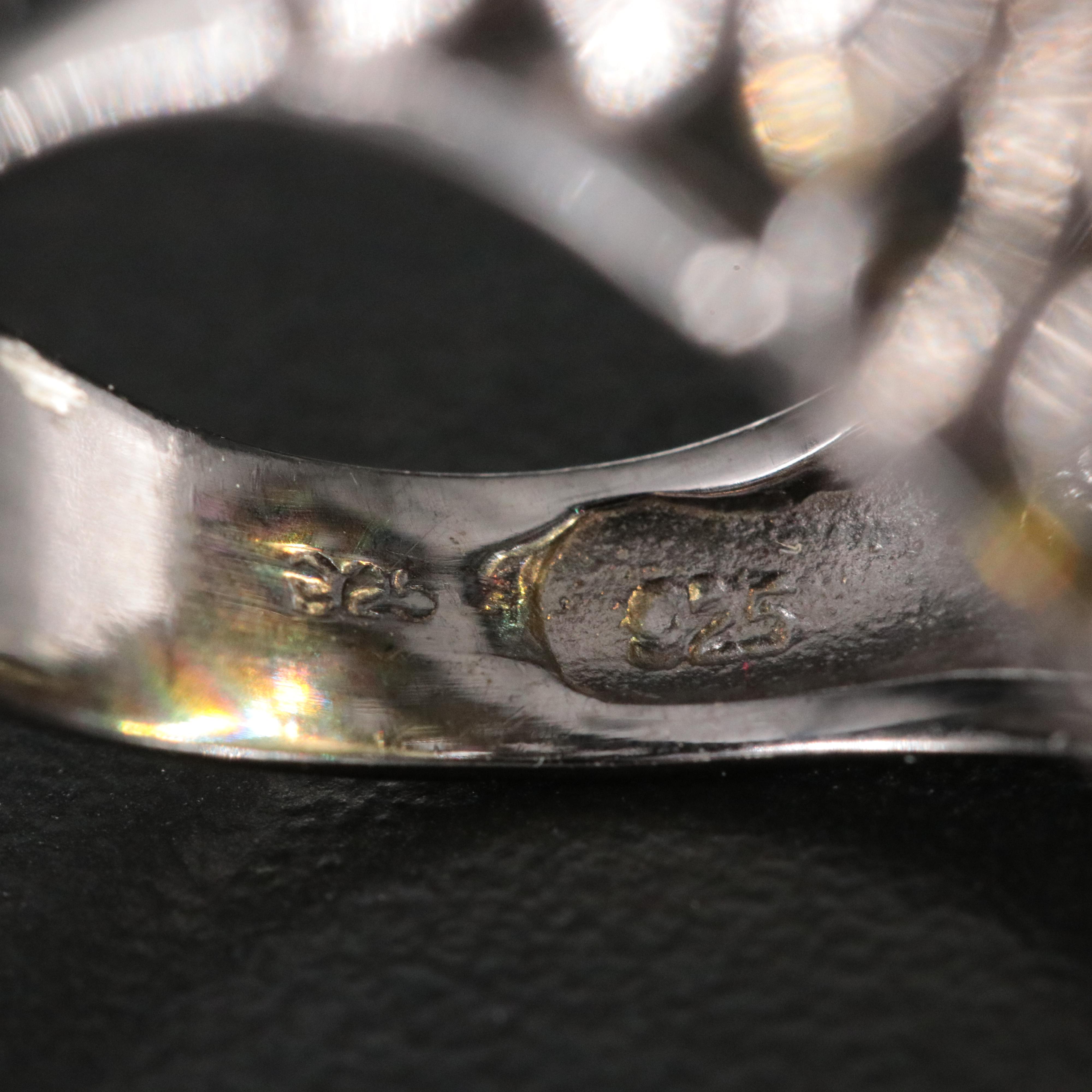 Sterling Citrine, Garnet and Peridot Oversized Ring