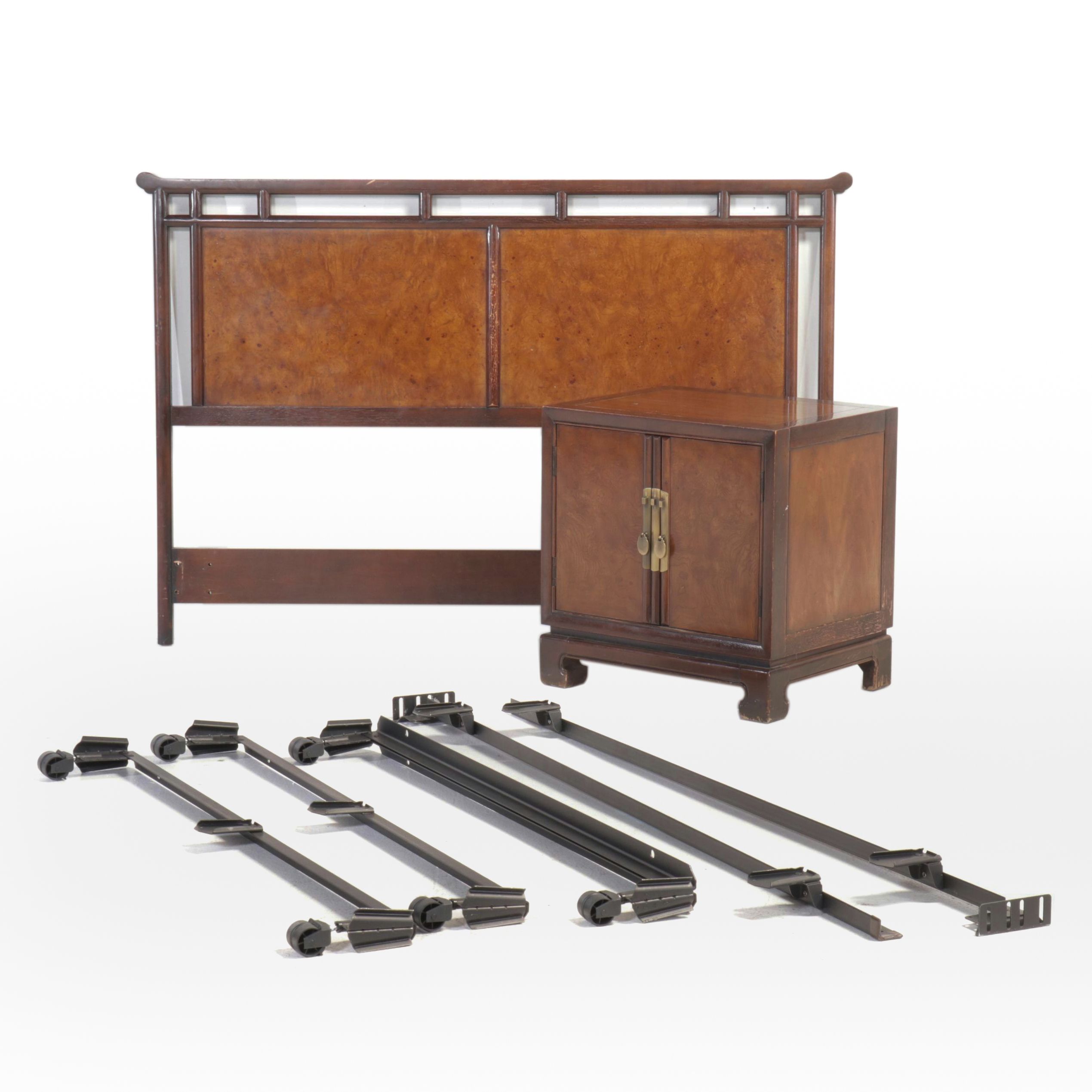 Drexel "Ta-Ming" Chinoiserie Queen Size Headboard and Nightstand