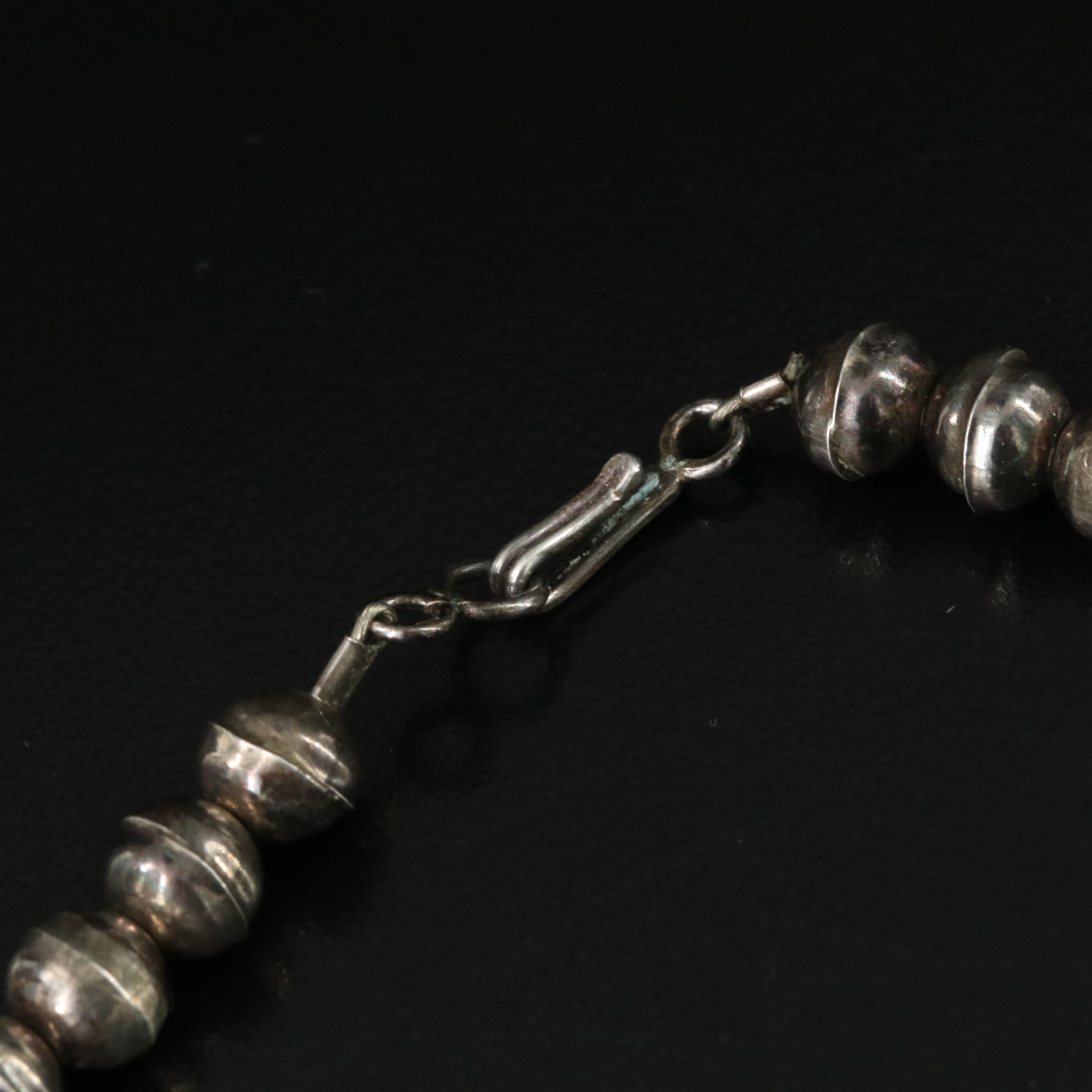 Southwestern Sterling Turquoise Squash Blossom Necklace