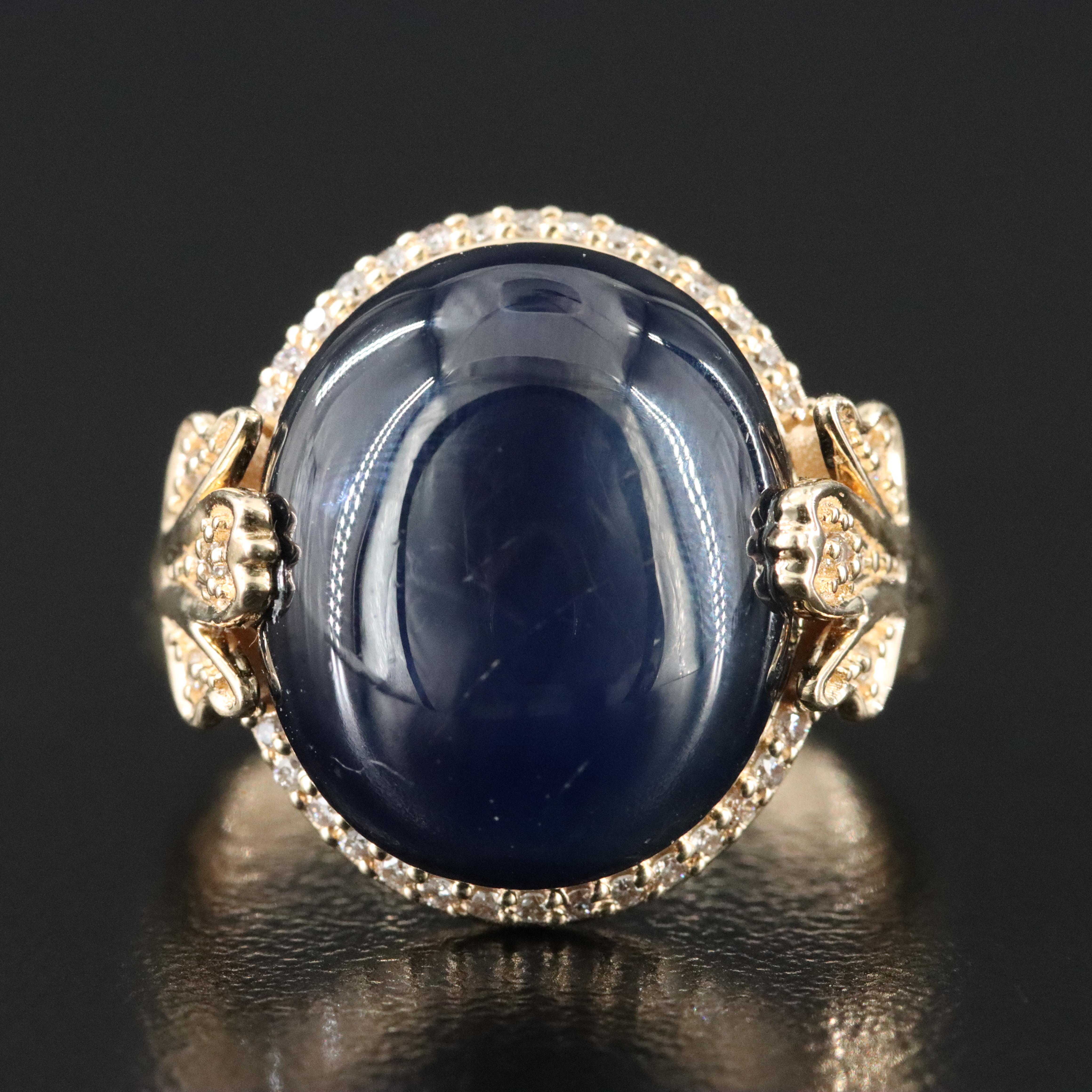 14K 13.54 CT Sapphire and Diamond Ring with IGI Jewelry Report