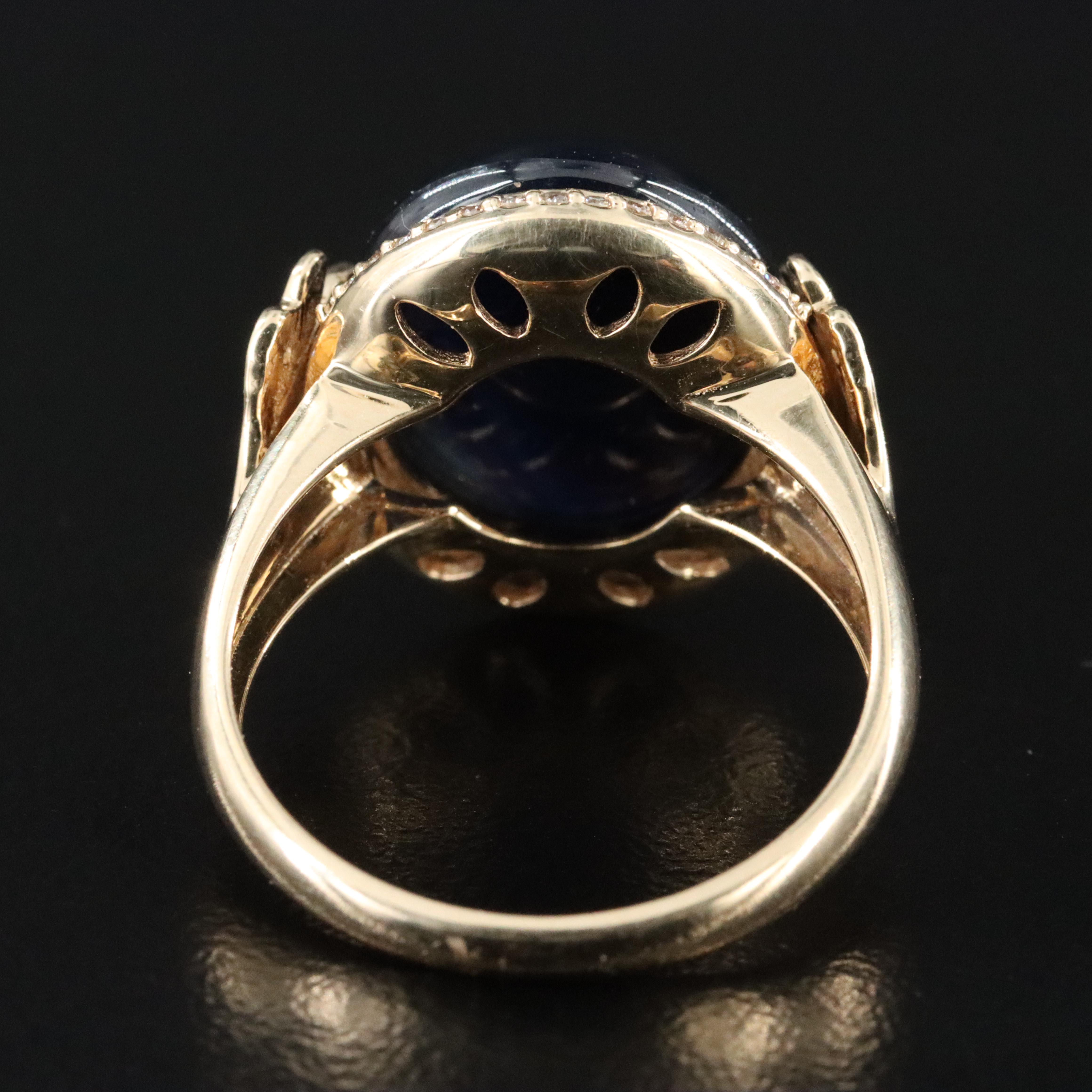 14K 13.54 CT Sapphire and Diamond Ring with IGI Jewelry Report