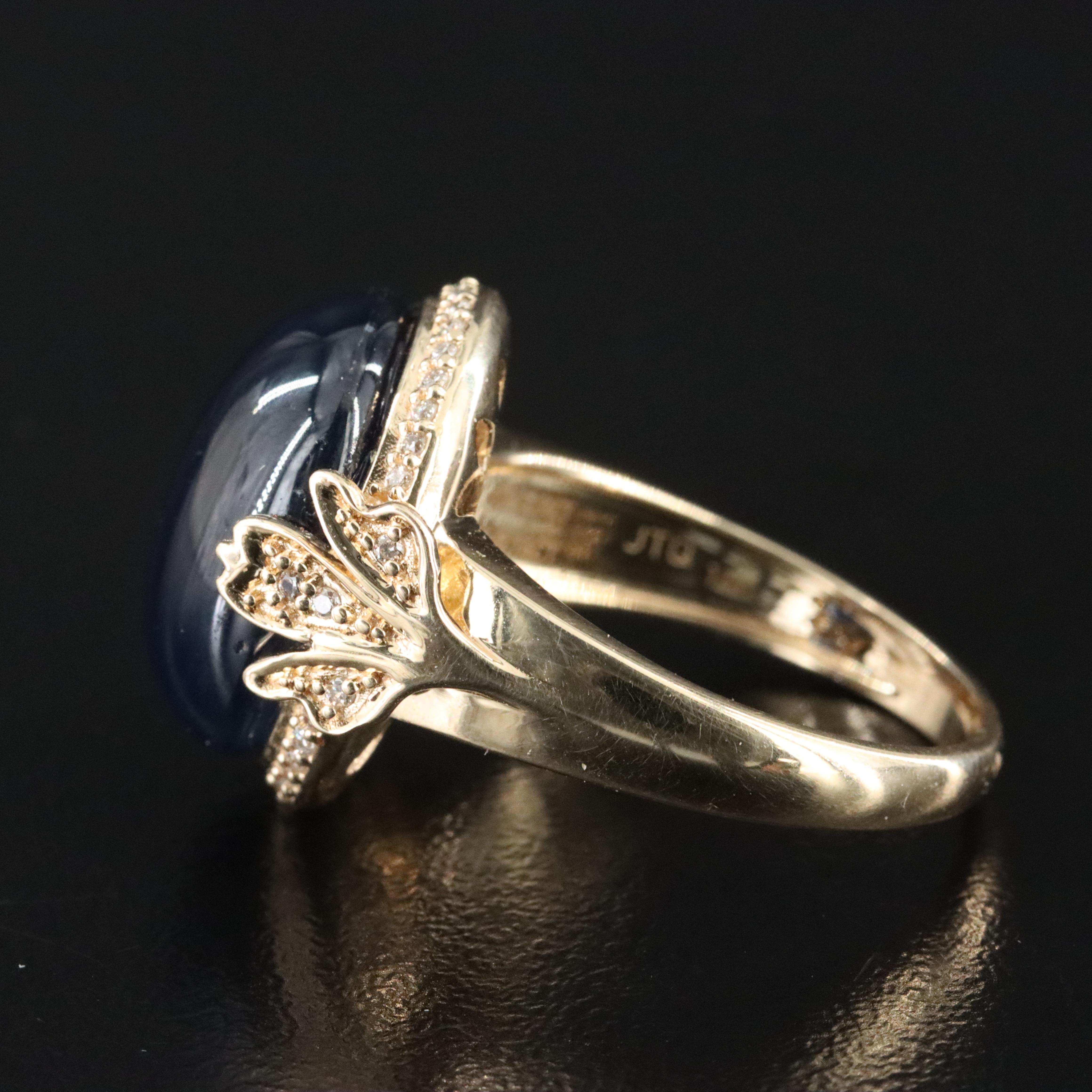 14K 13.54 CT Sapphire and Diamond Ring with IGI Jewelry Report