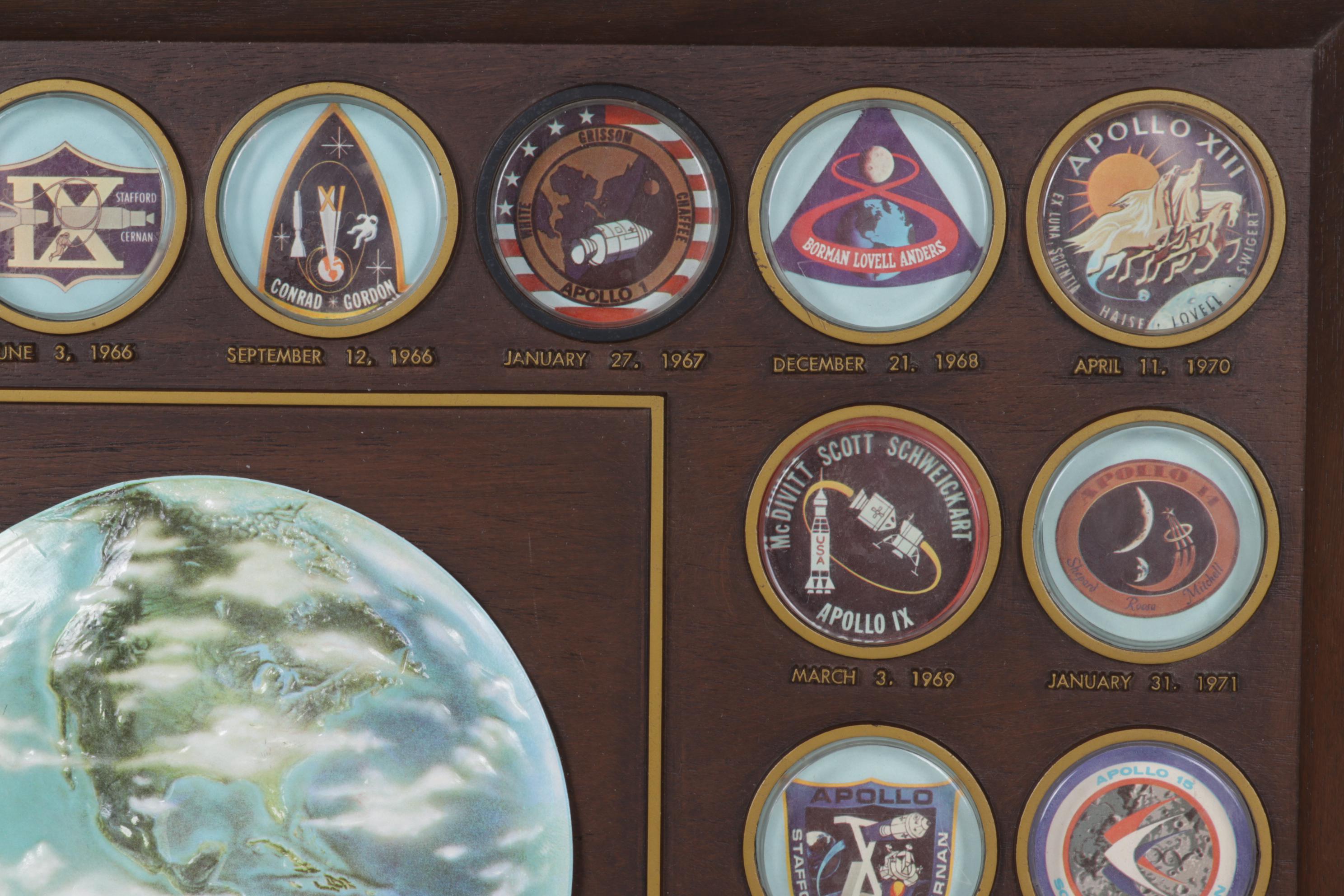 NASA Commemorative Wall Plaque Features Space Mission Patches, 1961-1972