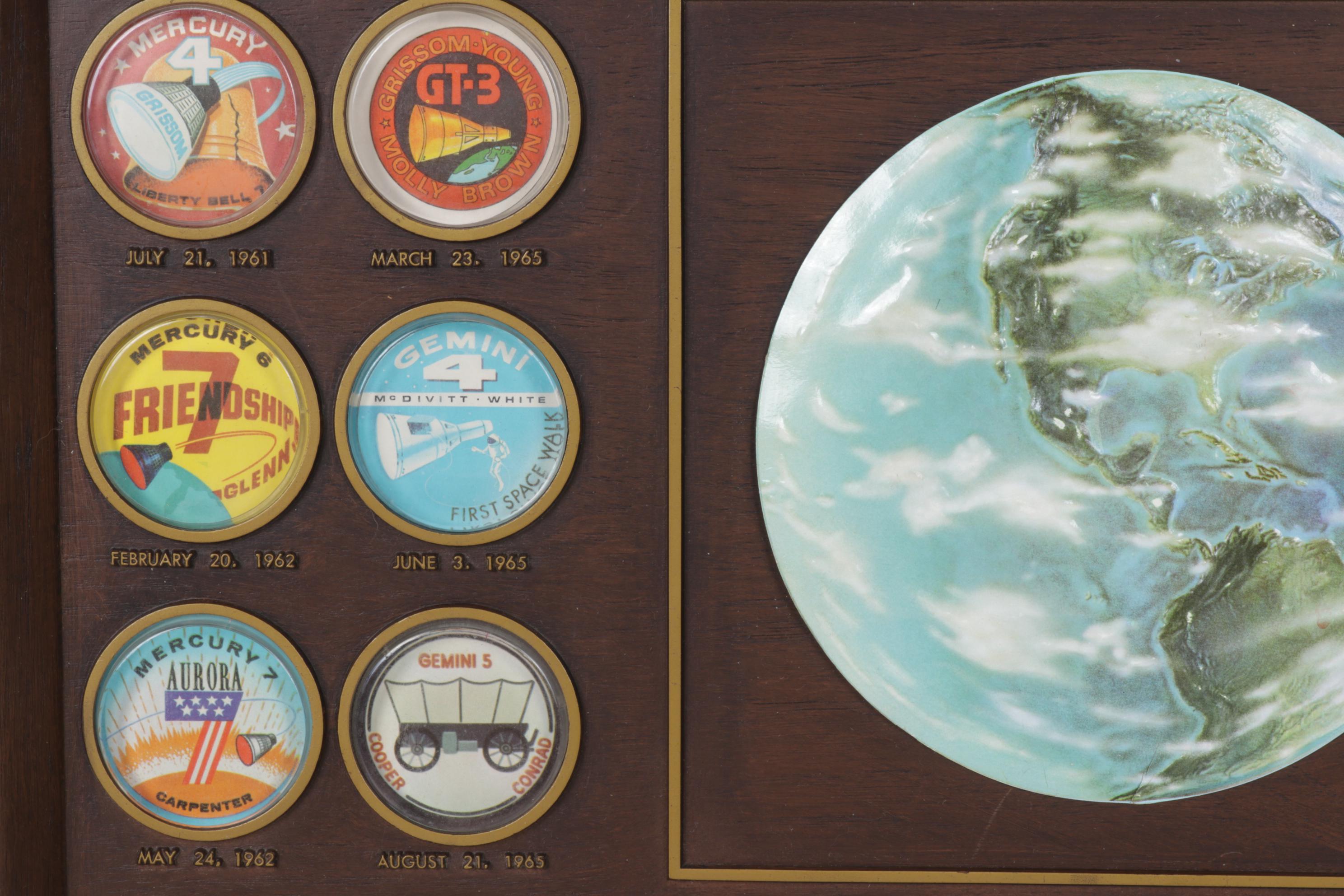 NASA Commemorative Wall Plaque Features Space Mission Patches, 1961-1972