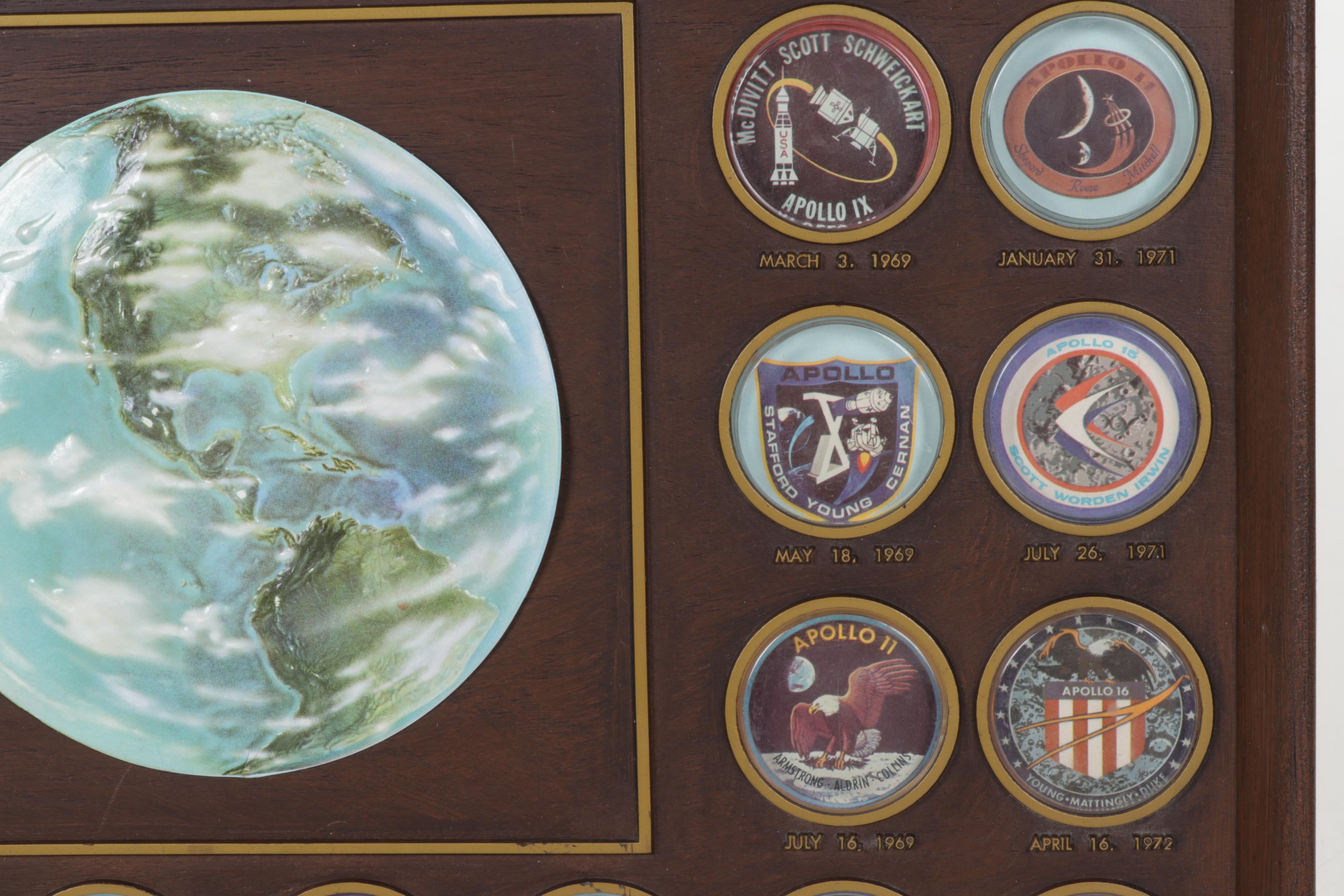 NASA Commemorative Wall Plaque Features Space Mission Patches, 1961-1972