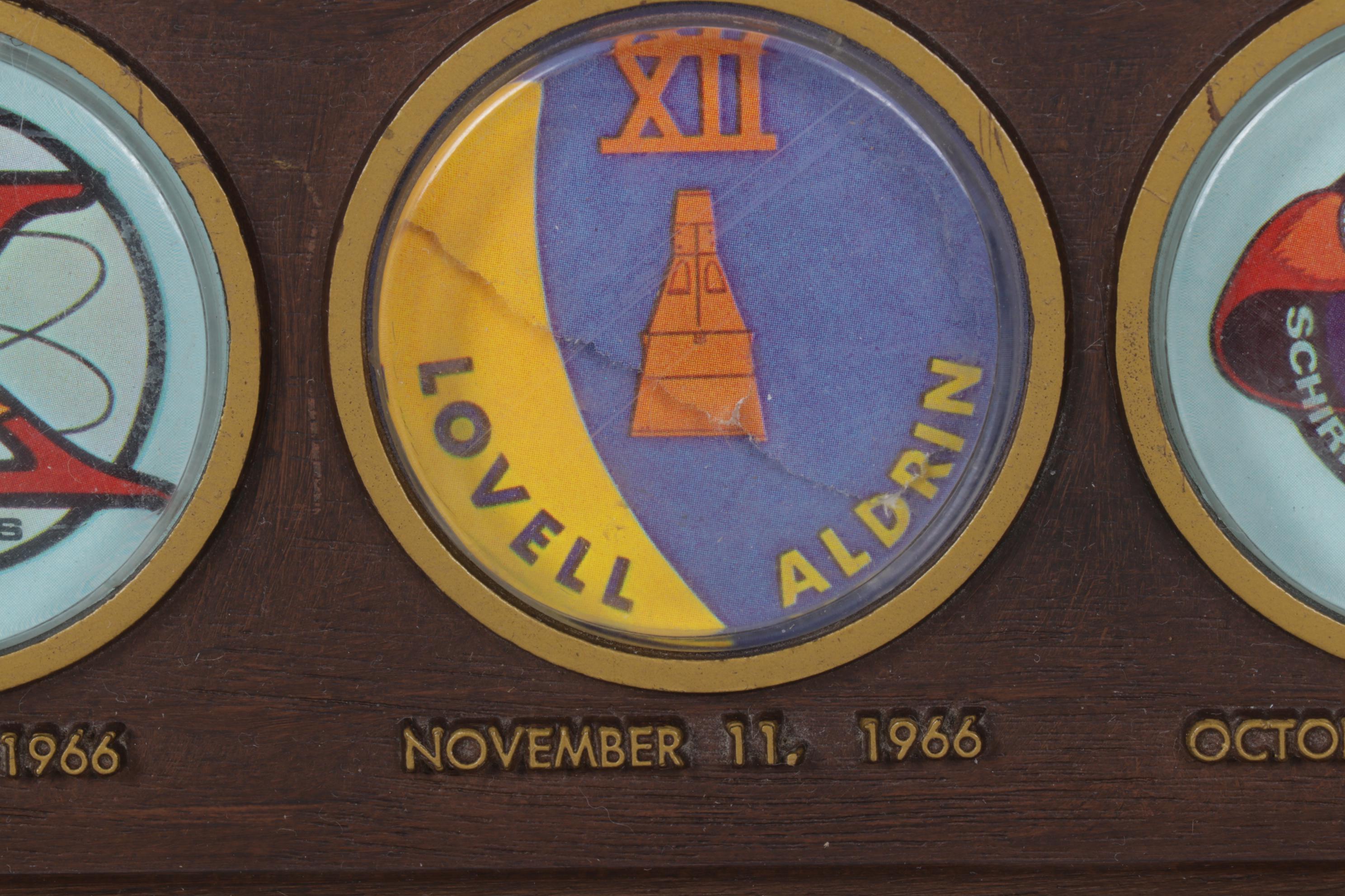 NASA Commemorative Wall Plaque Features Space Mission Patches, 1961-1972