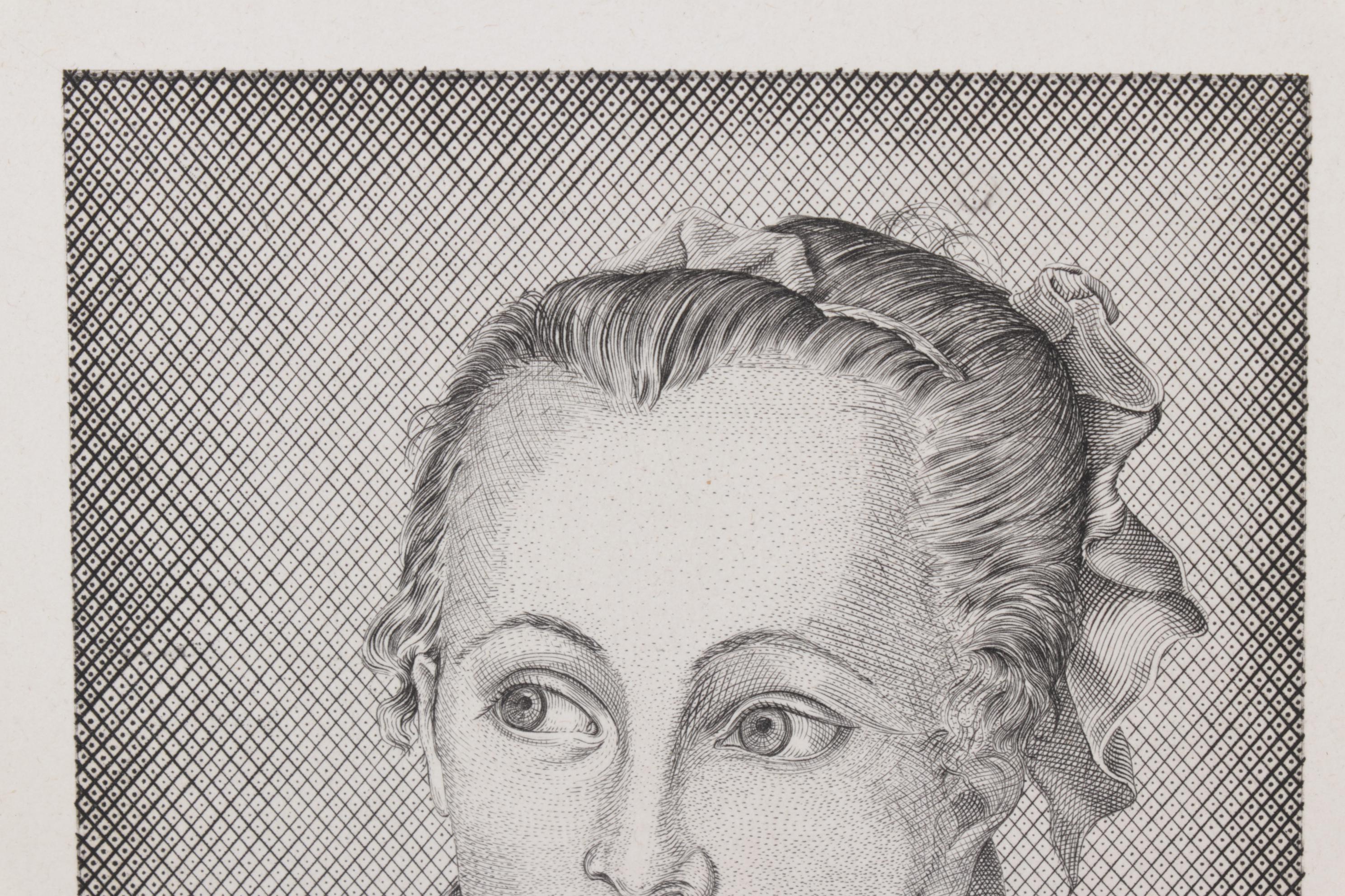 Paul J. Disam Etching Portrait of Young Woman