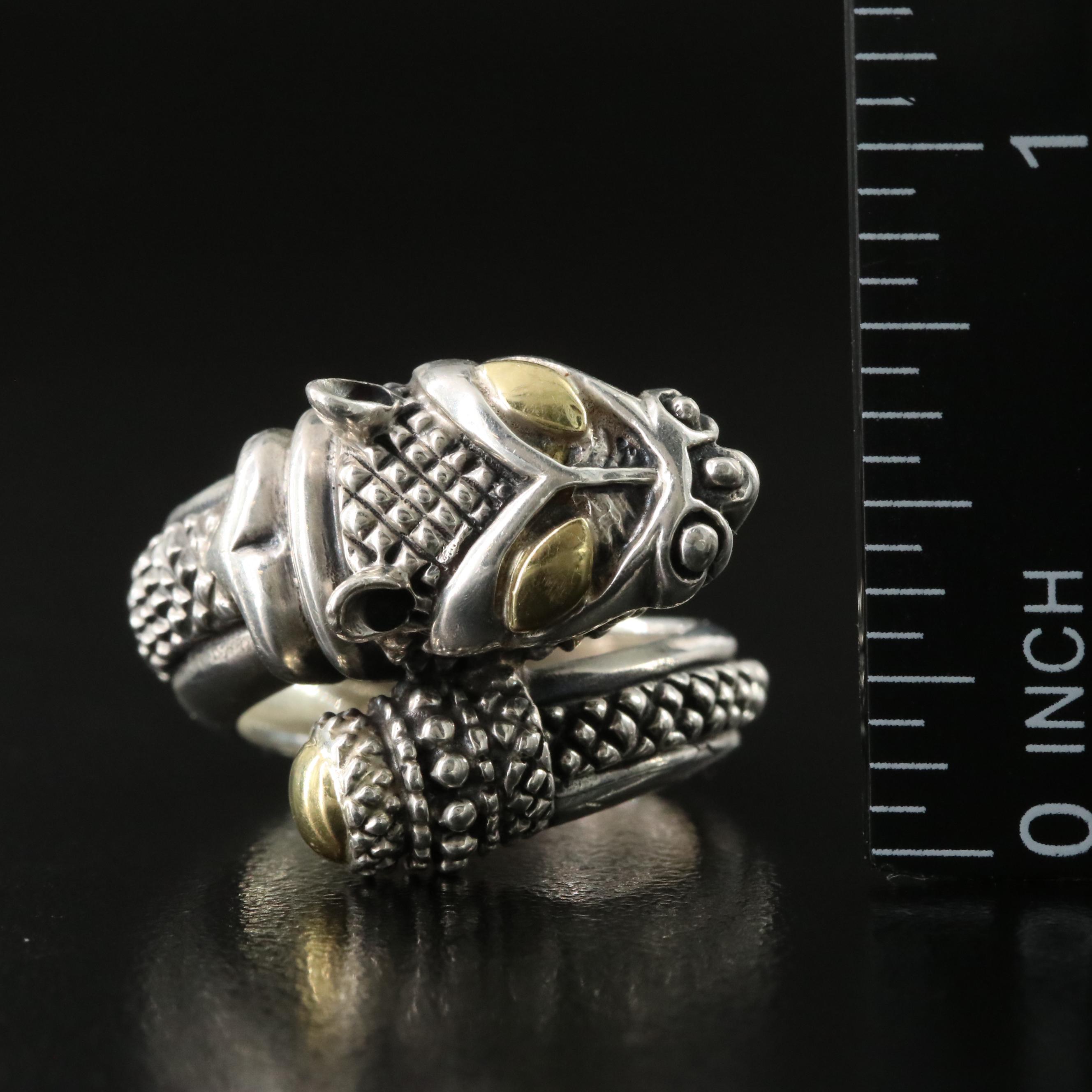 Elling Sterling Leopard Ring and Earrings with 18K Accents