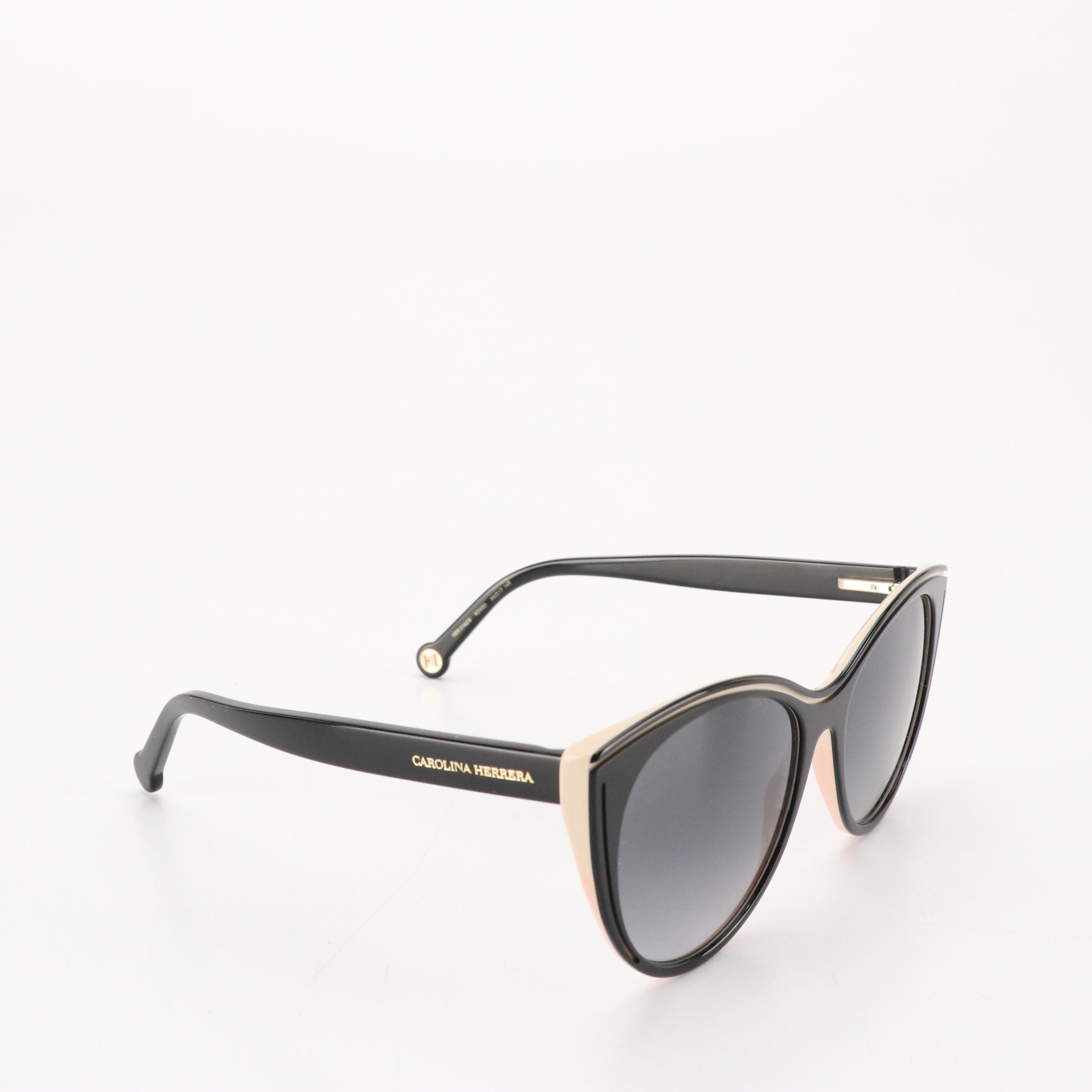 Carolina Herrera HER0142/S Black and Nude Cat Eye Sunglasses with Case