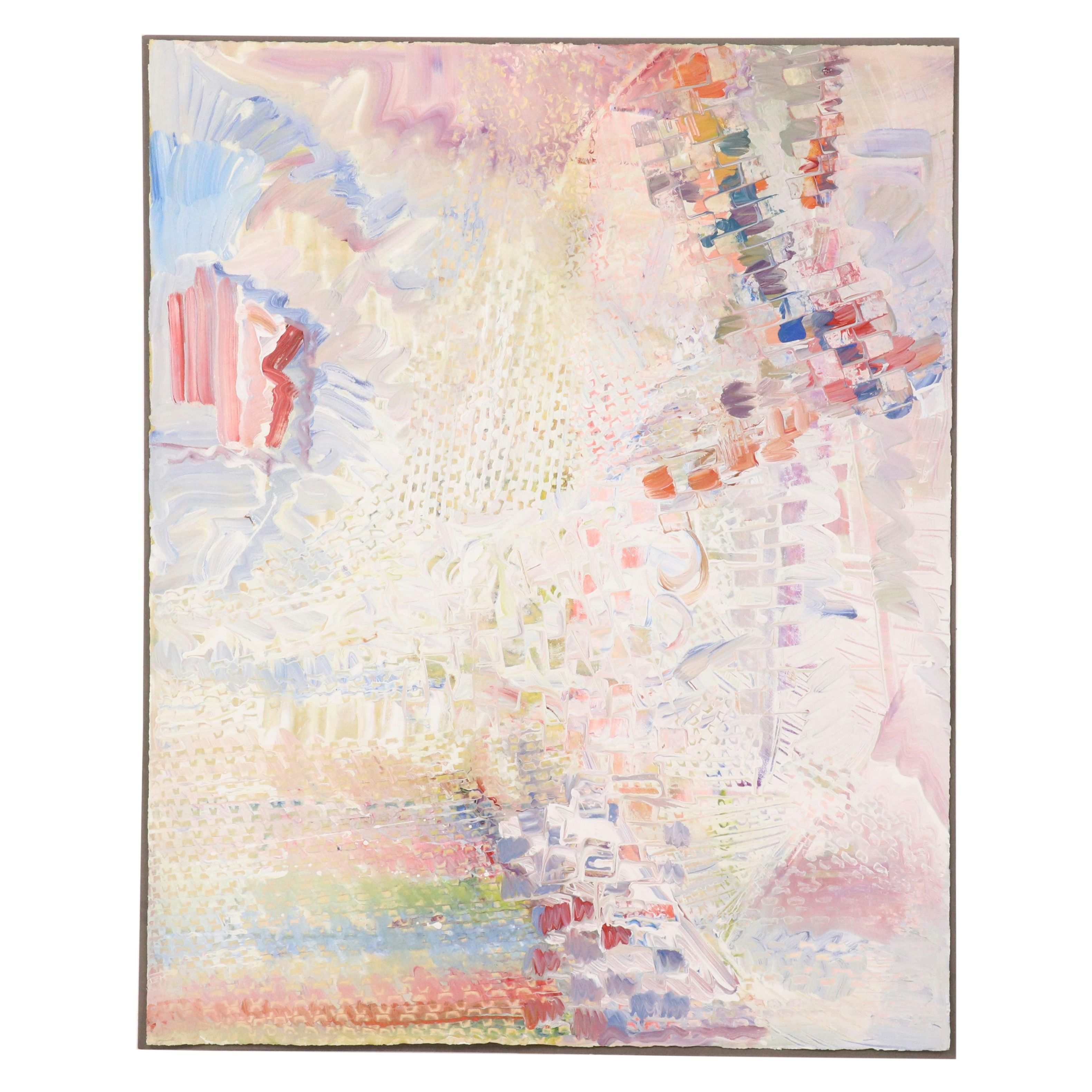 Paige Harvey Large-Scale Abstract Mixed Media Painting, 2010s