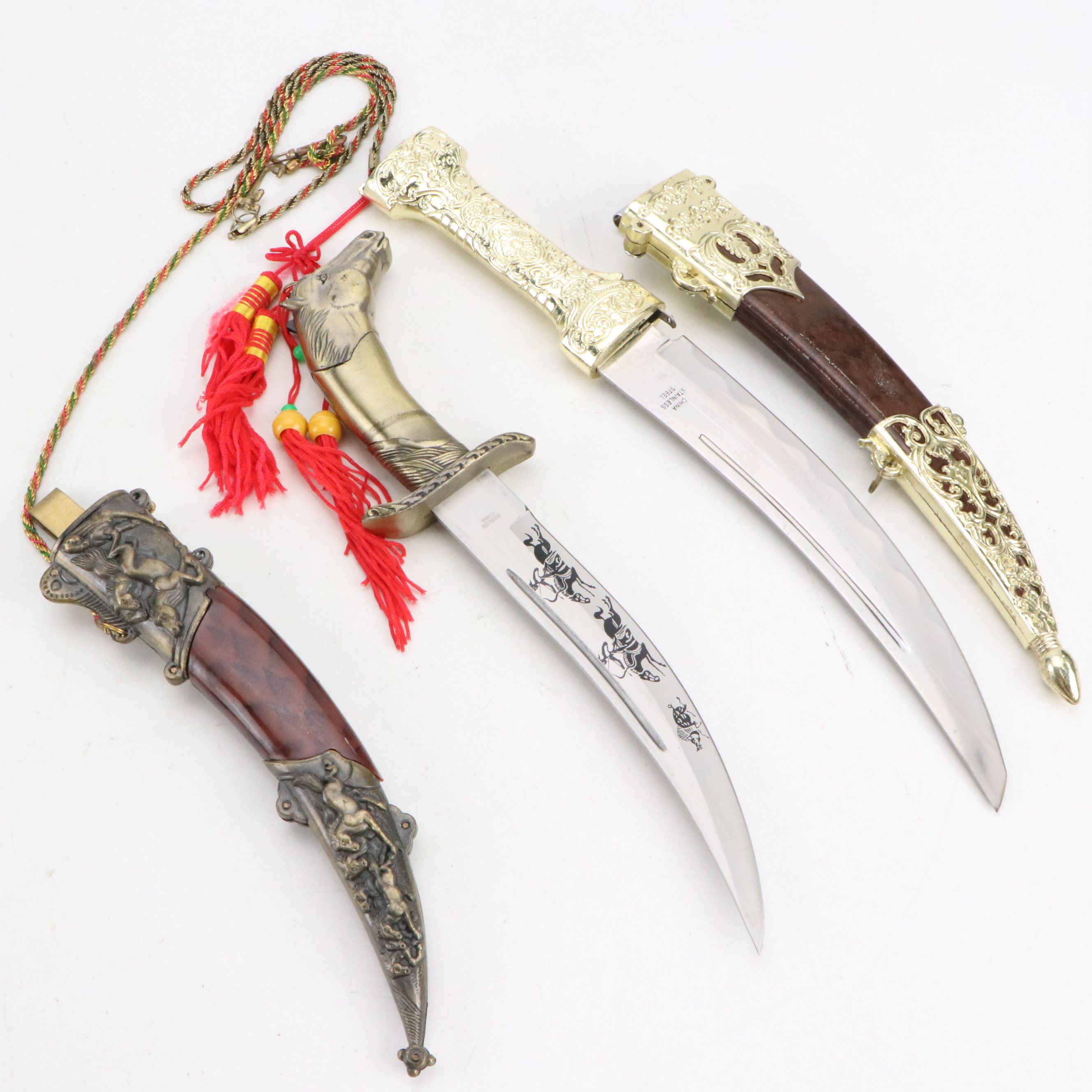 Ornate Fantasy and Asian Inspired Stainless Steel Daggers and Knives