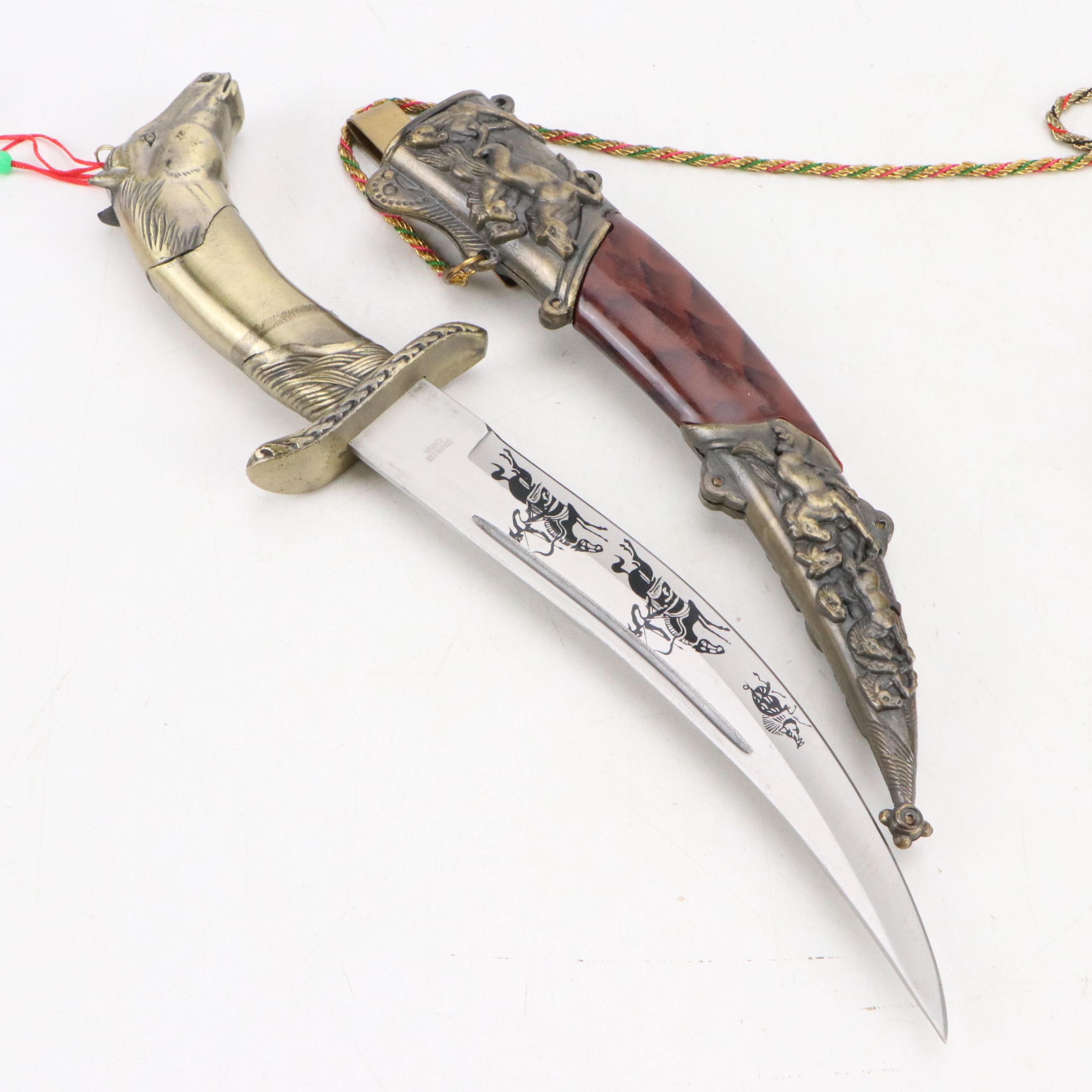 Ornate Fantasy and Asian Inspired Stainless Steel Daggers and Knives