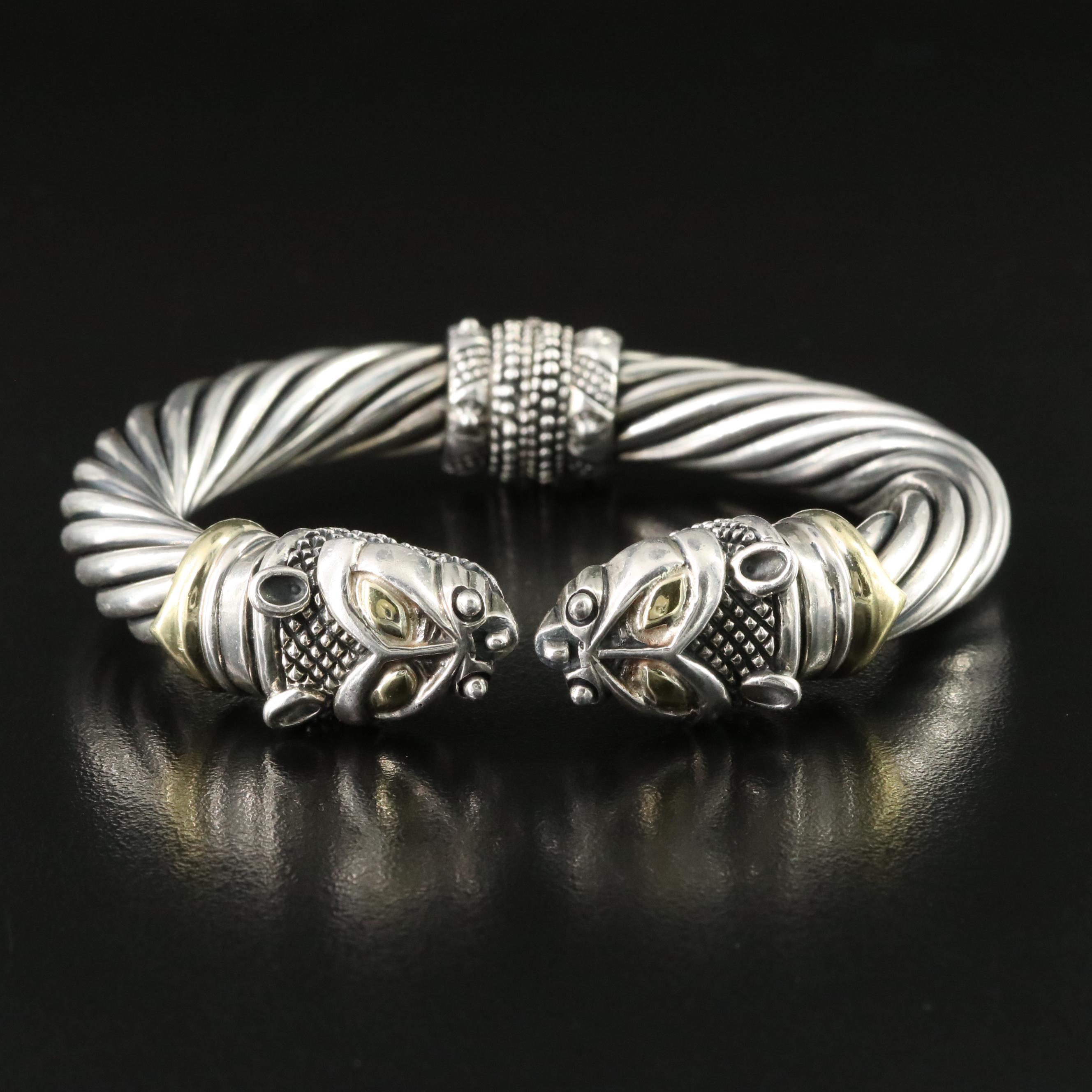 Elling Sterling Leopard Bracelet with 18K Accents